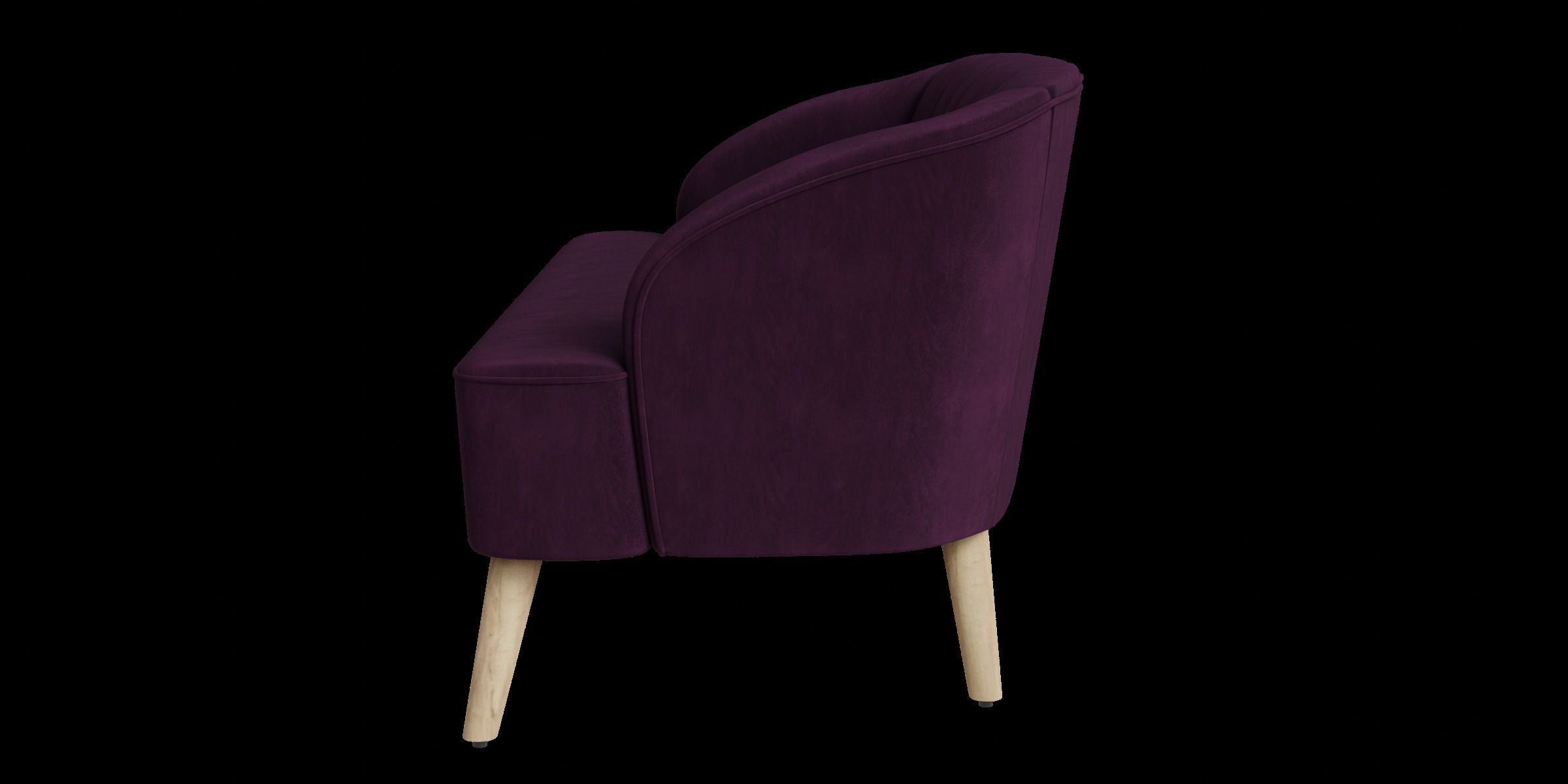 Modern Velvet Sofa 3D model_10