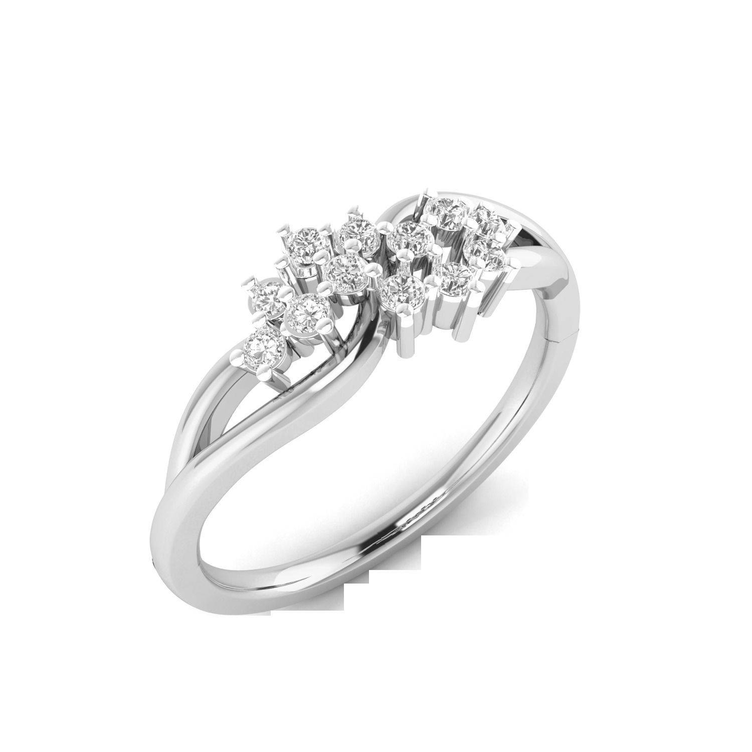 Women Wedding Engagement Ring STL OBJ FBX Renders Details 3D print model_8