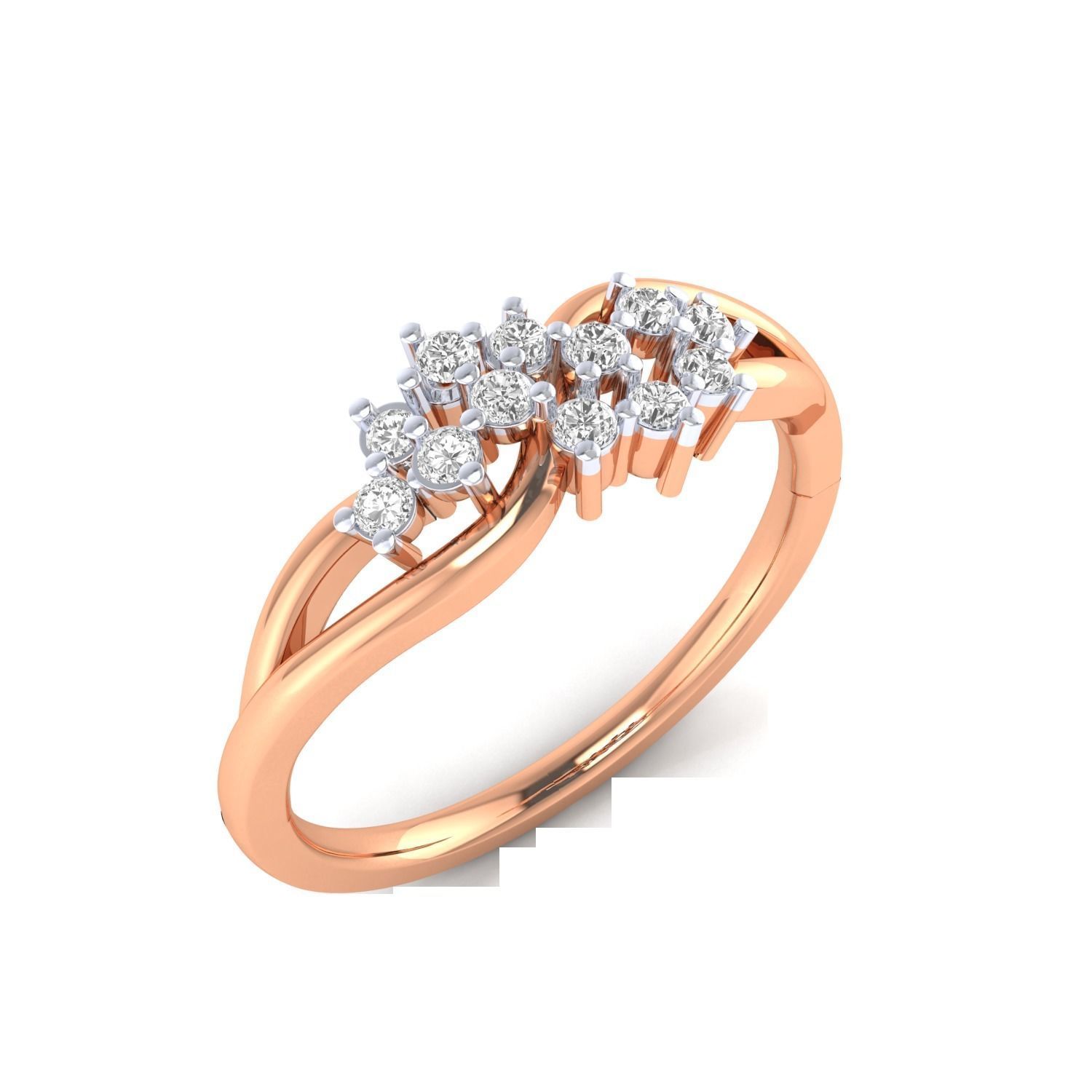 Women Wedding Engagement Ring STL OBJ FBX Renders Details 3D print model_6