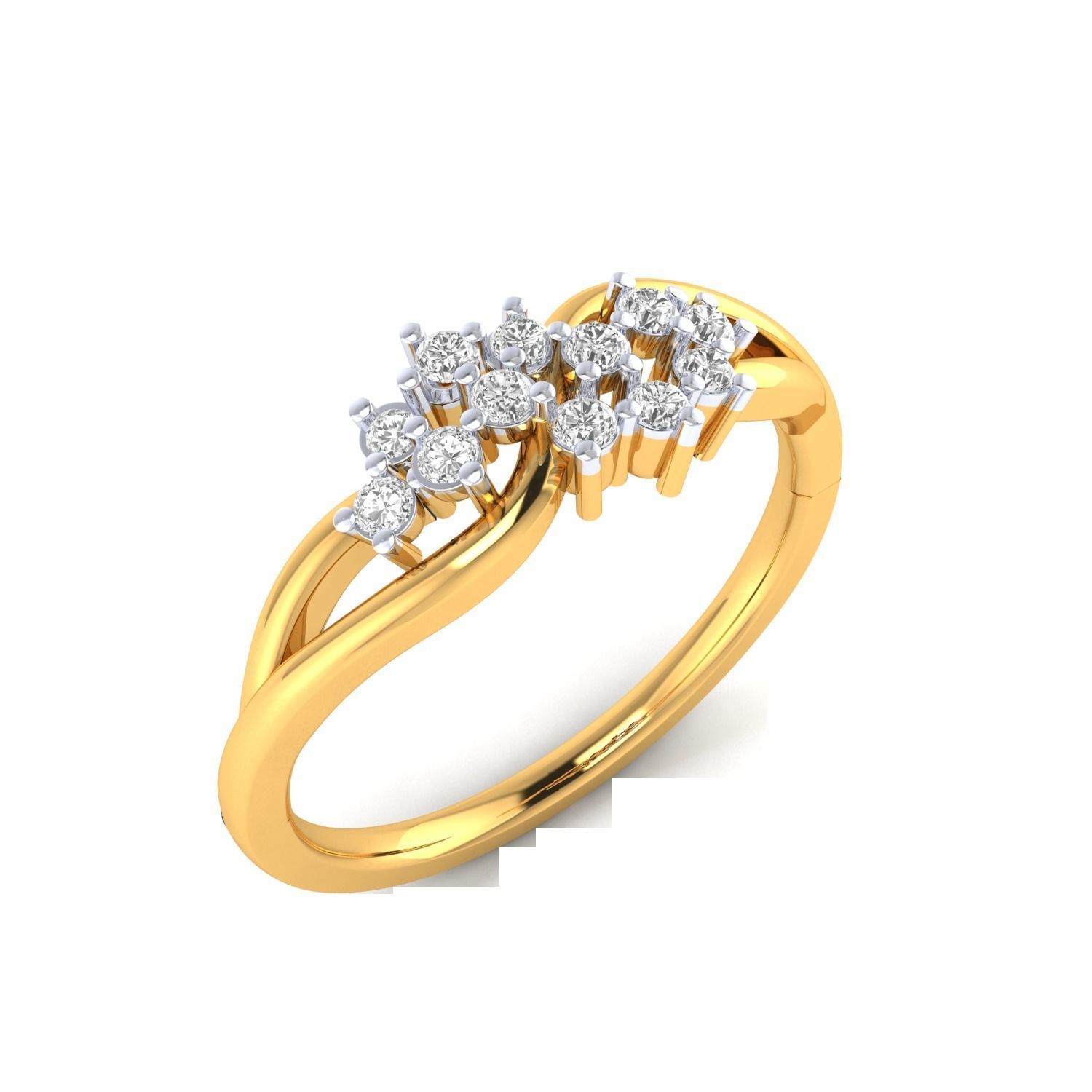 Women Wedding Engagement Ring STL OBJ FBX Renders Details 3D print model_4