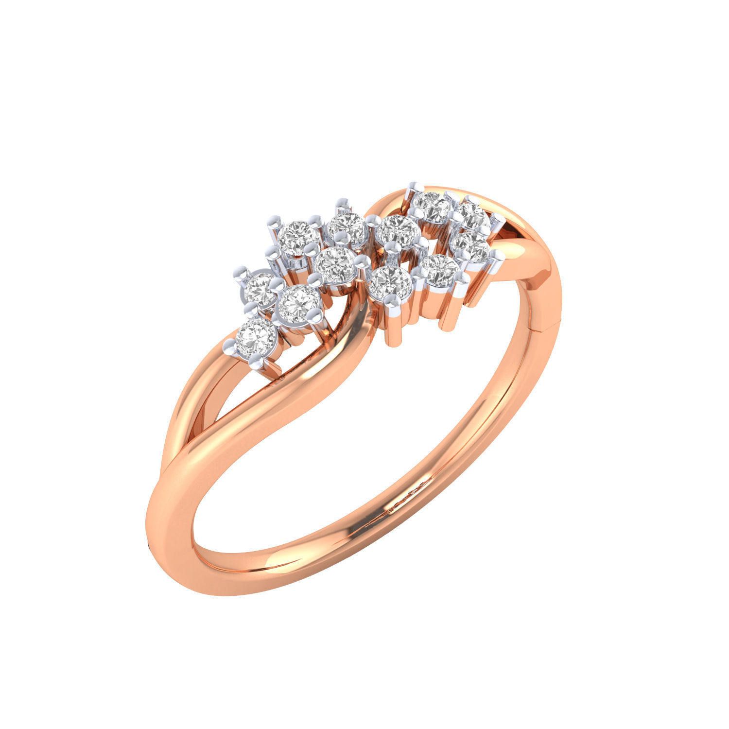 Women Wedding Engagement Ring STL OBJ FBX Renders Details 3D print model_5