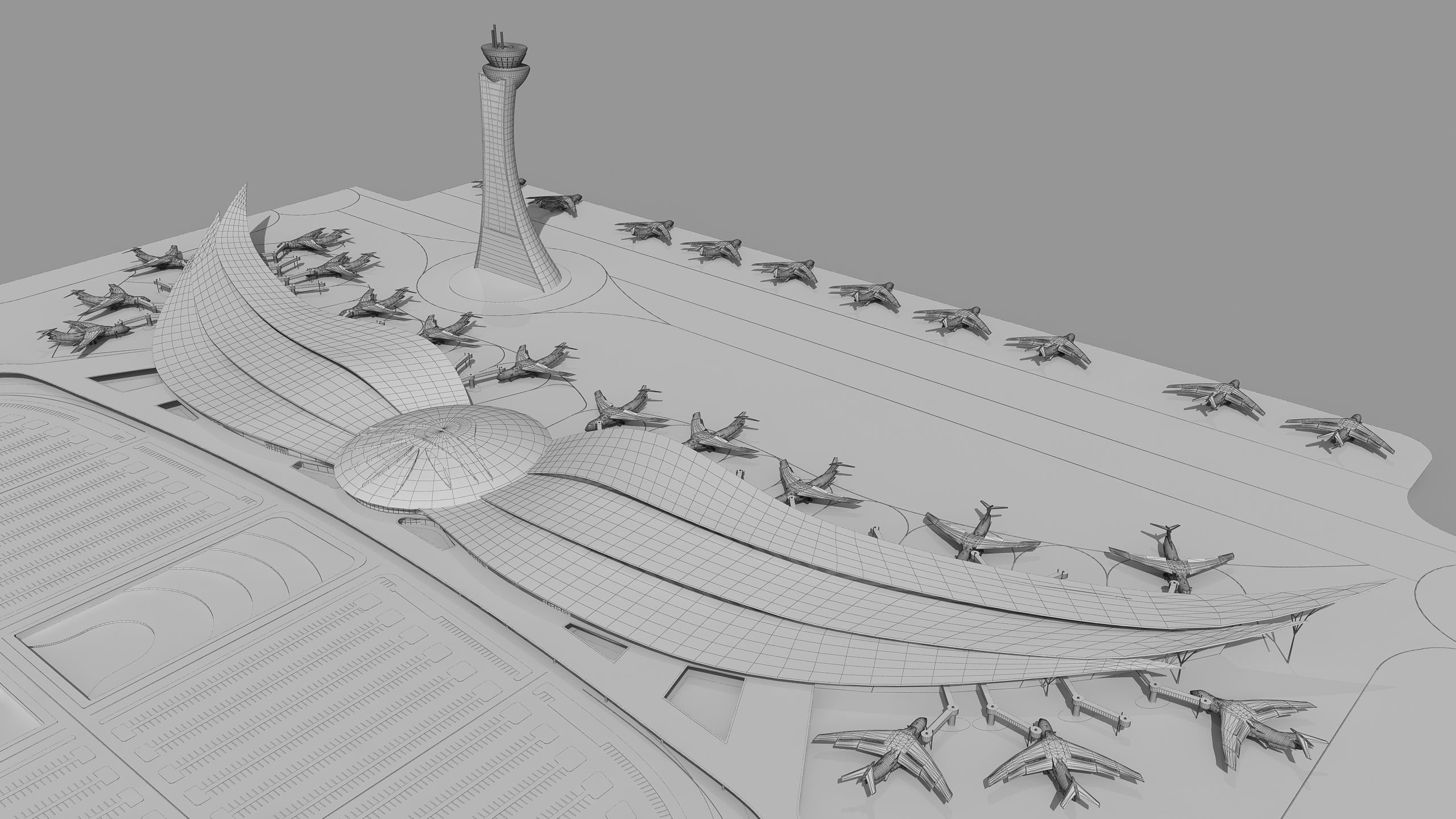Wing Building 0142 - Airport Bird Wing Building 3D model | CGTrader