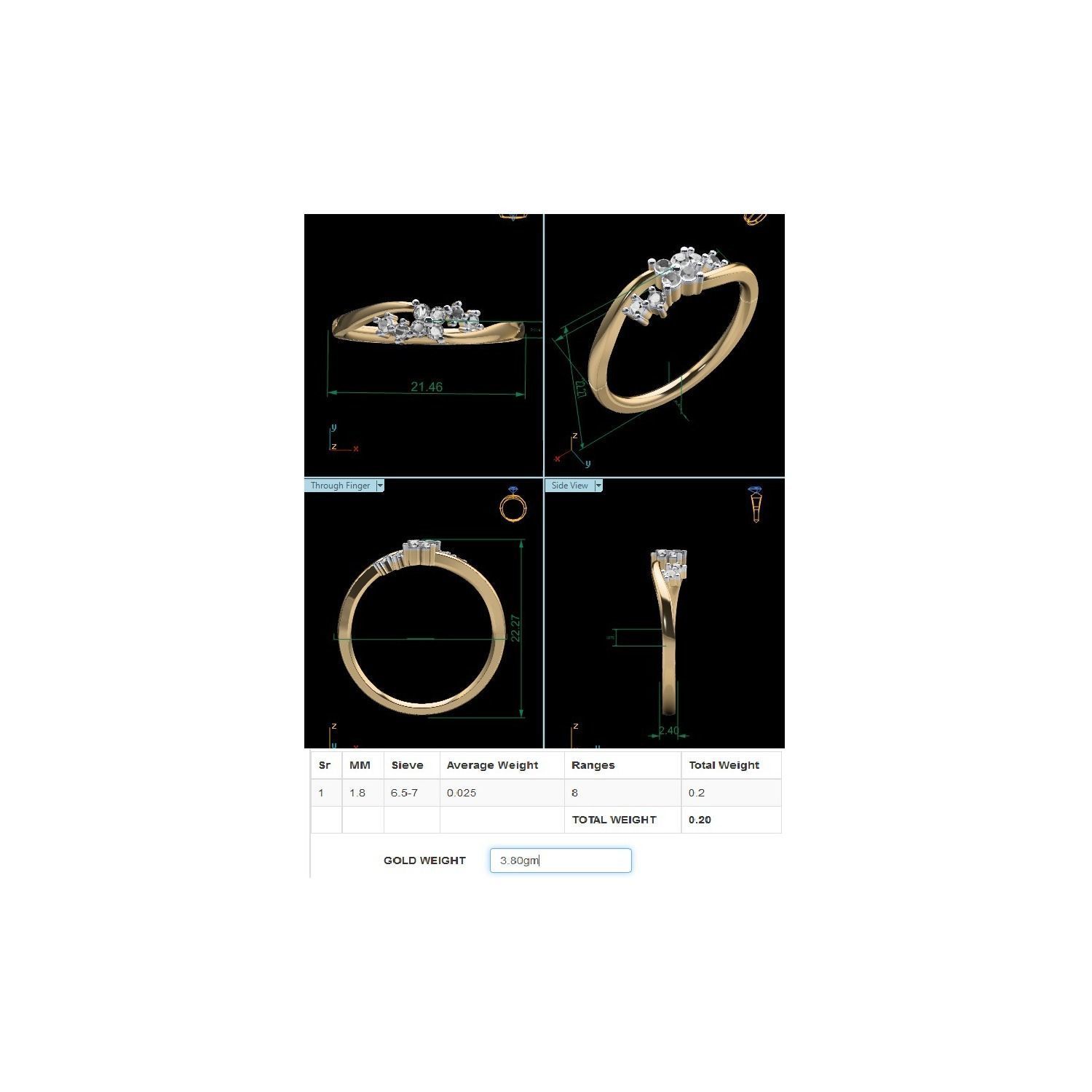 Women Wedding Engagement Ring STL OBJ FBX Renders Details 3D print model_20