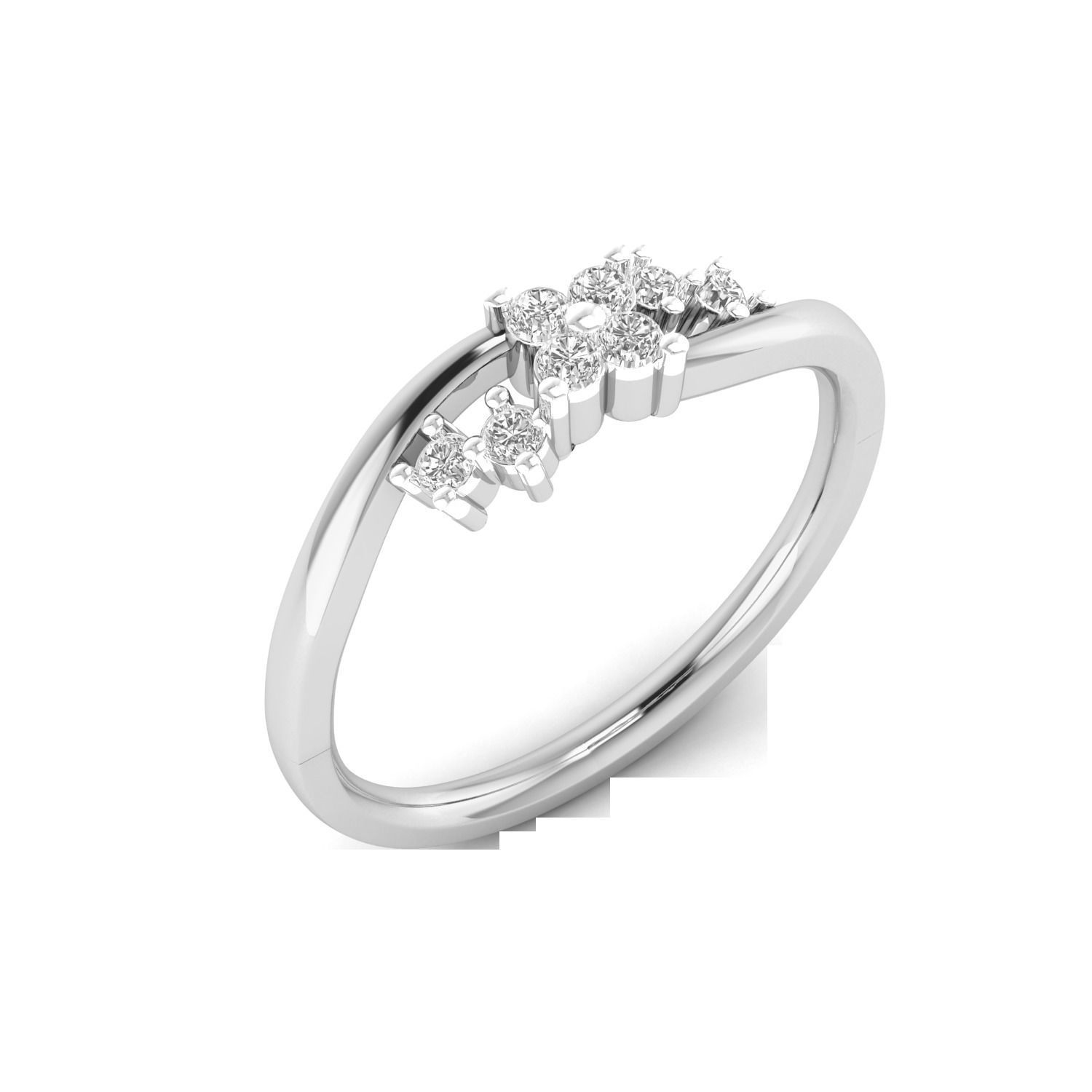 Women Wedding Engagement Ring STL OBJ FBX Renders Details 3D print model_6