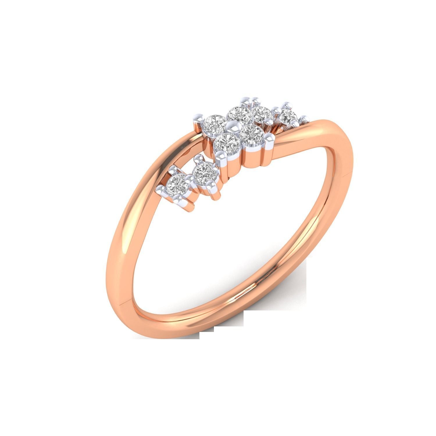 Women Wedding Engagement Ring STL OBJ FBX Renders Details 3D print model_4