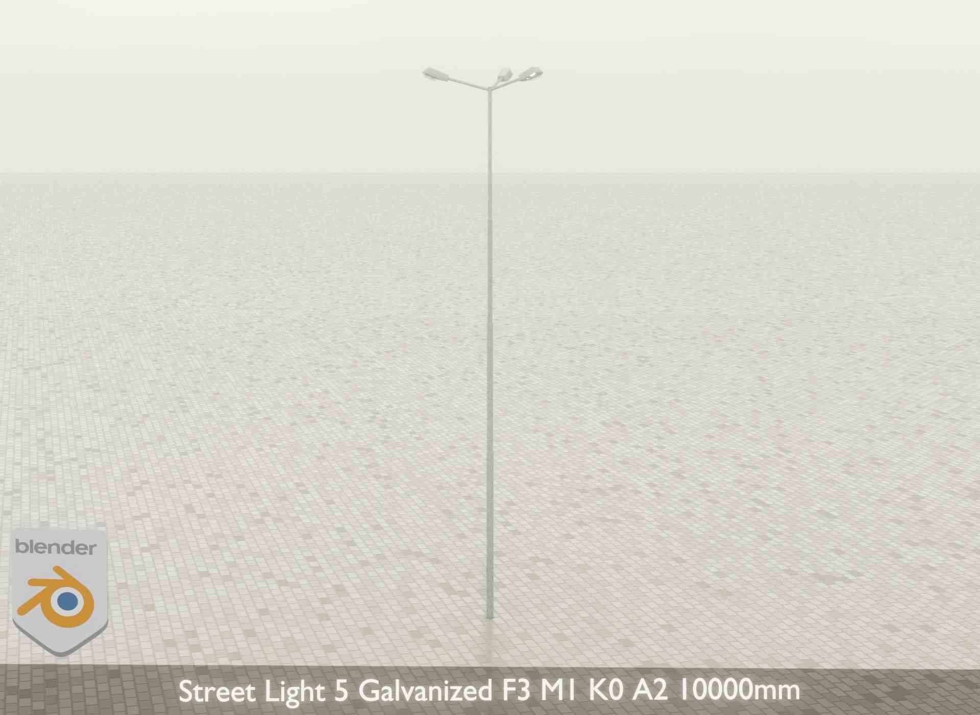 Street Light 5 Galvanized F3 M1 K0 A2 10000mm Low-poly 3D model_32