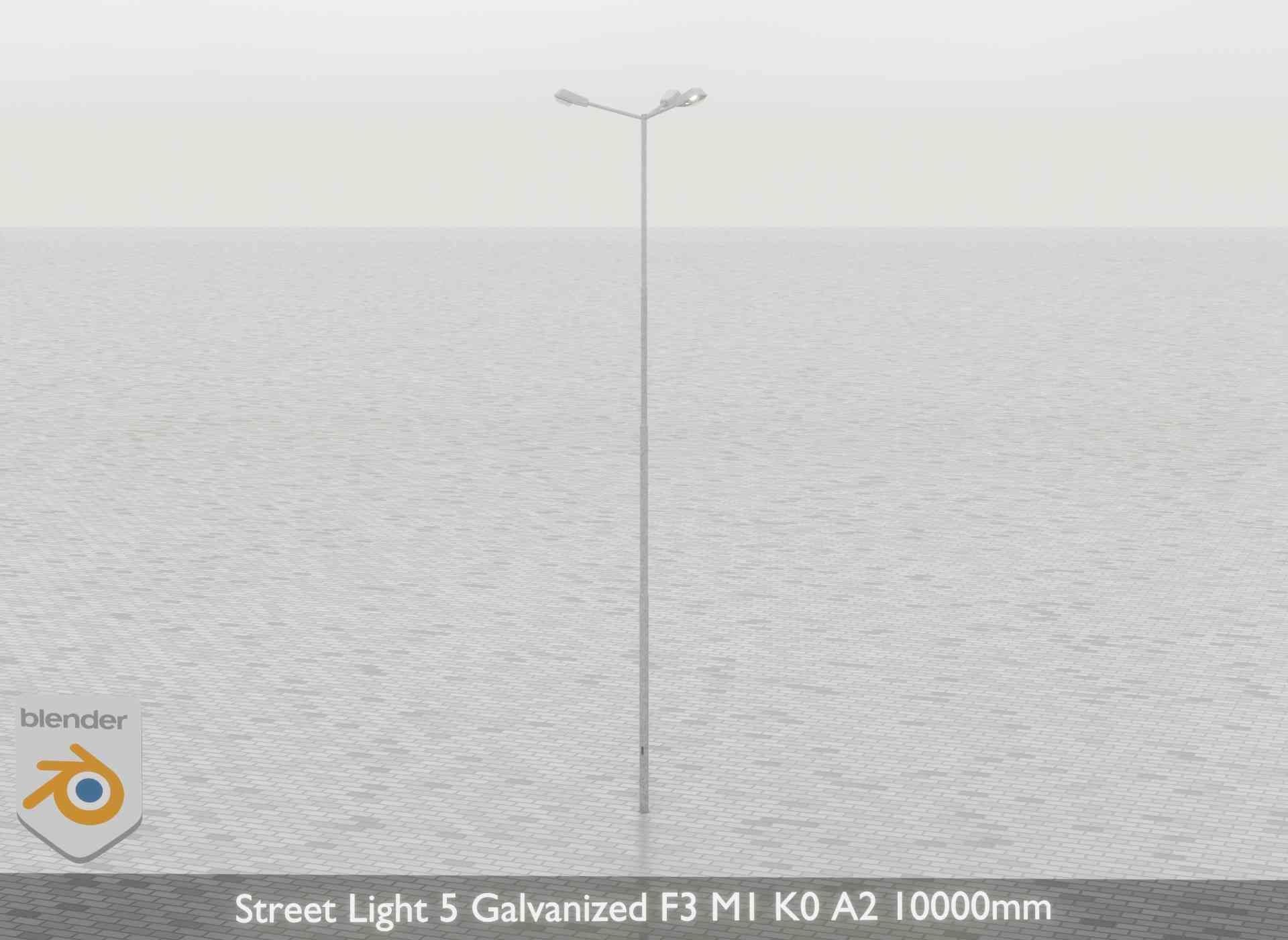 Street Light 5 Galvanized F3 M1 K0 A2 10000mm Low-poly 3D model_41