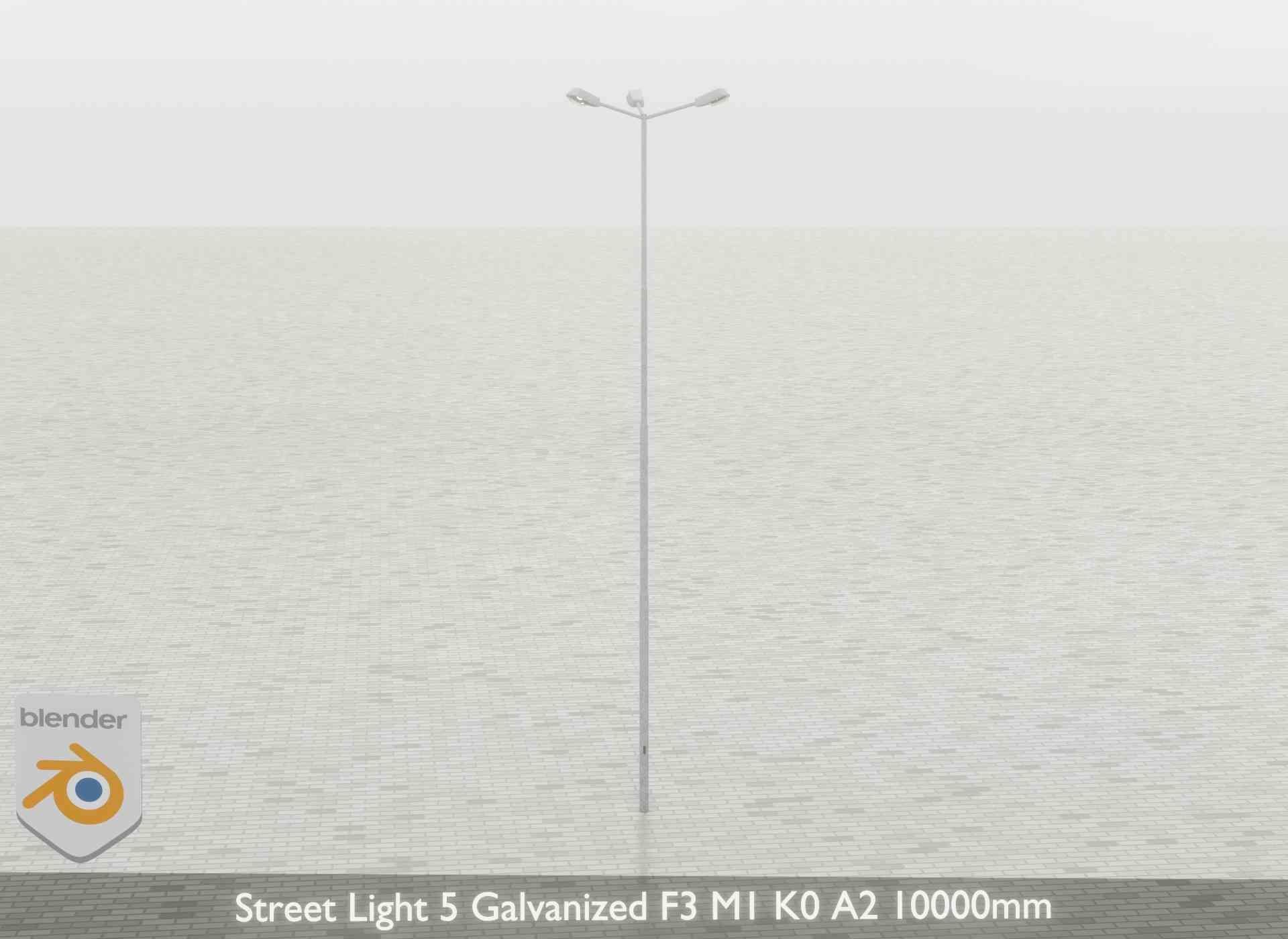 Street Light 5 Galvanized F3 M1 K0 A2 10000mm Low-poly 3D model_39