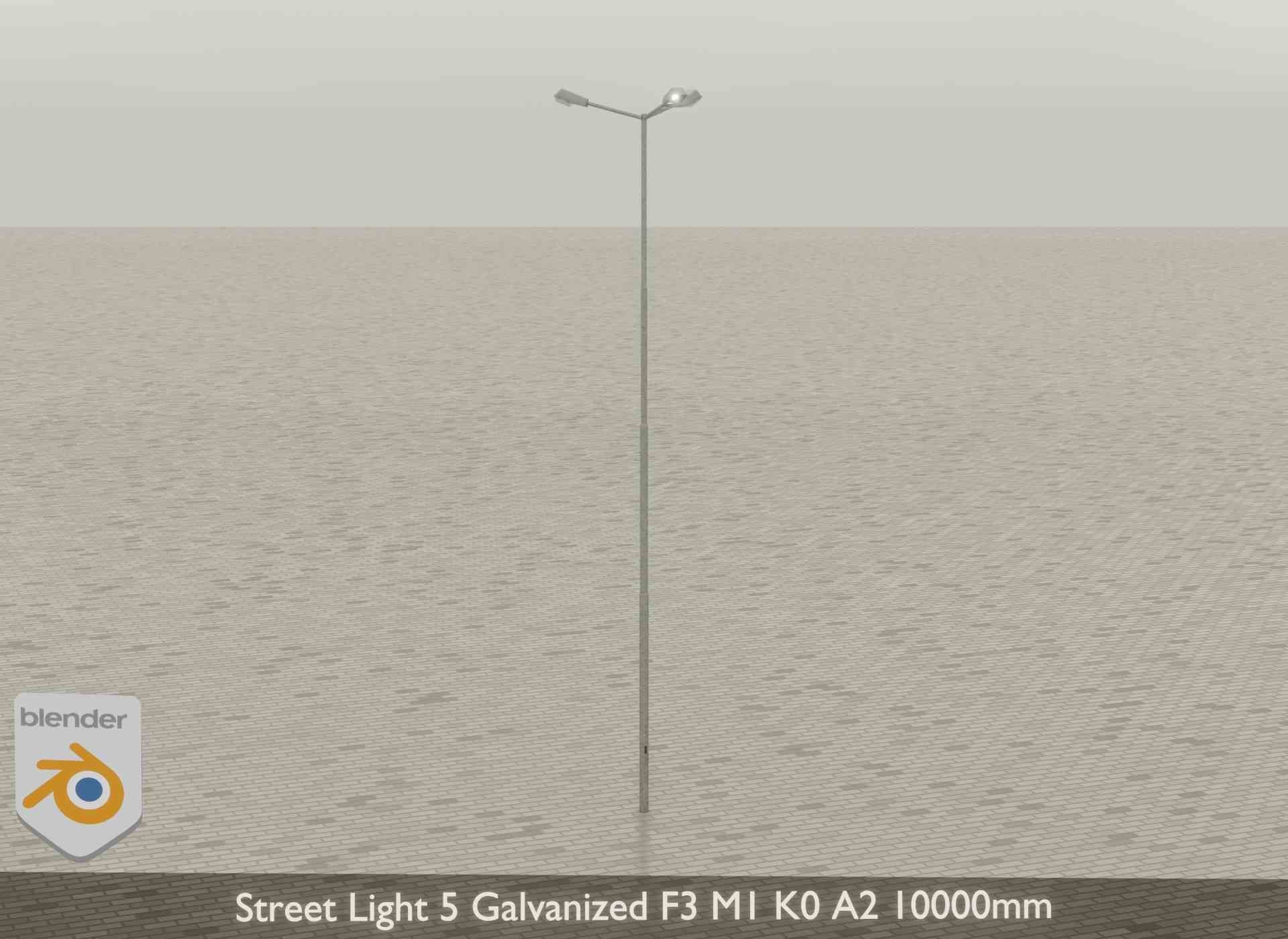Street Light 5 Galvanized F3 M1 K0 A2 10000mm Low-poly 3D model_25
