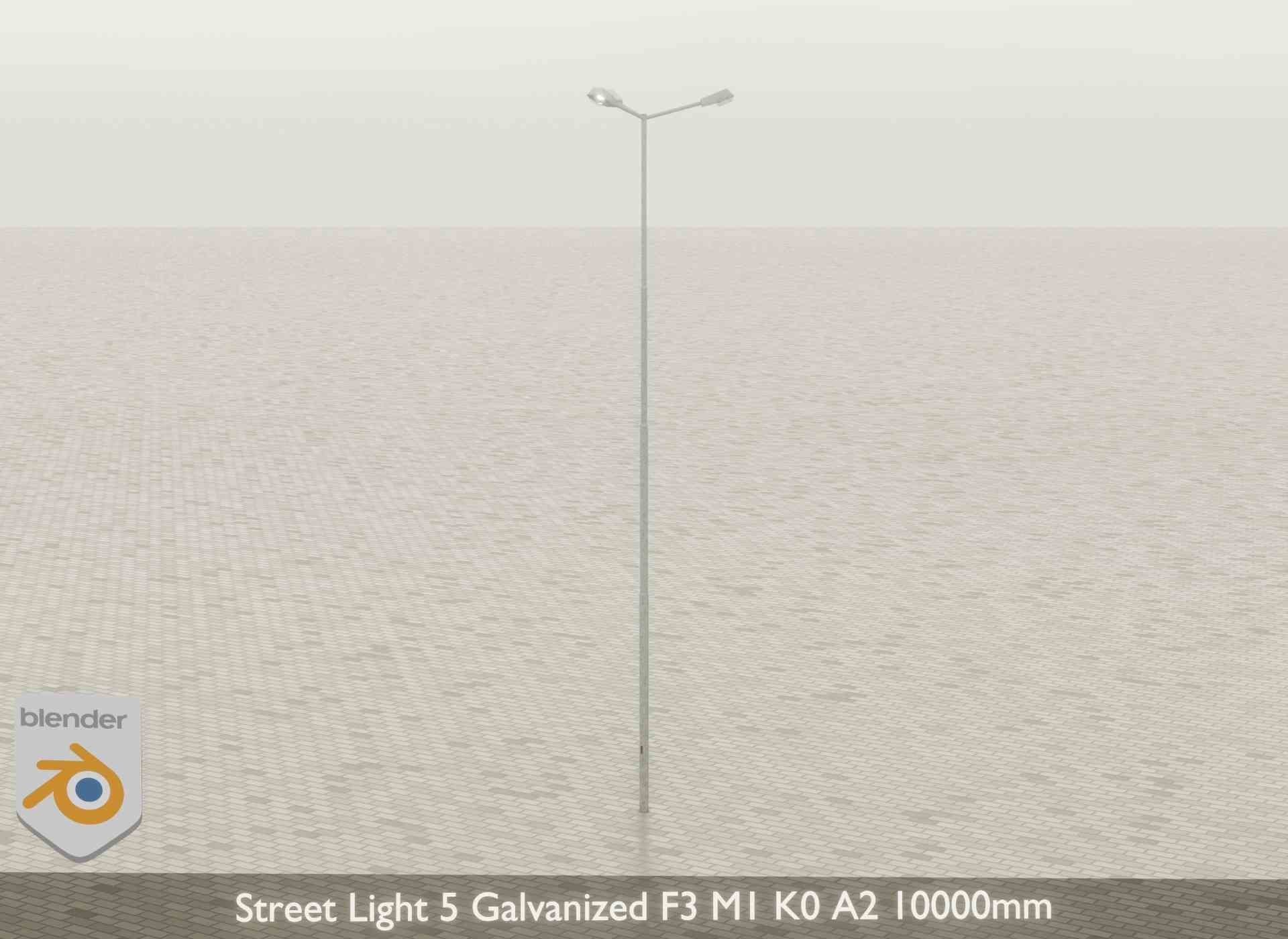 Street Light 5 Galvanized F3 M1 K0 A2 10000mm Low-poly 3D model_29