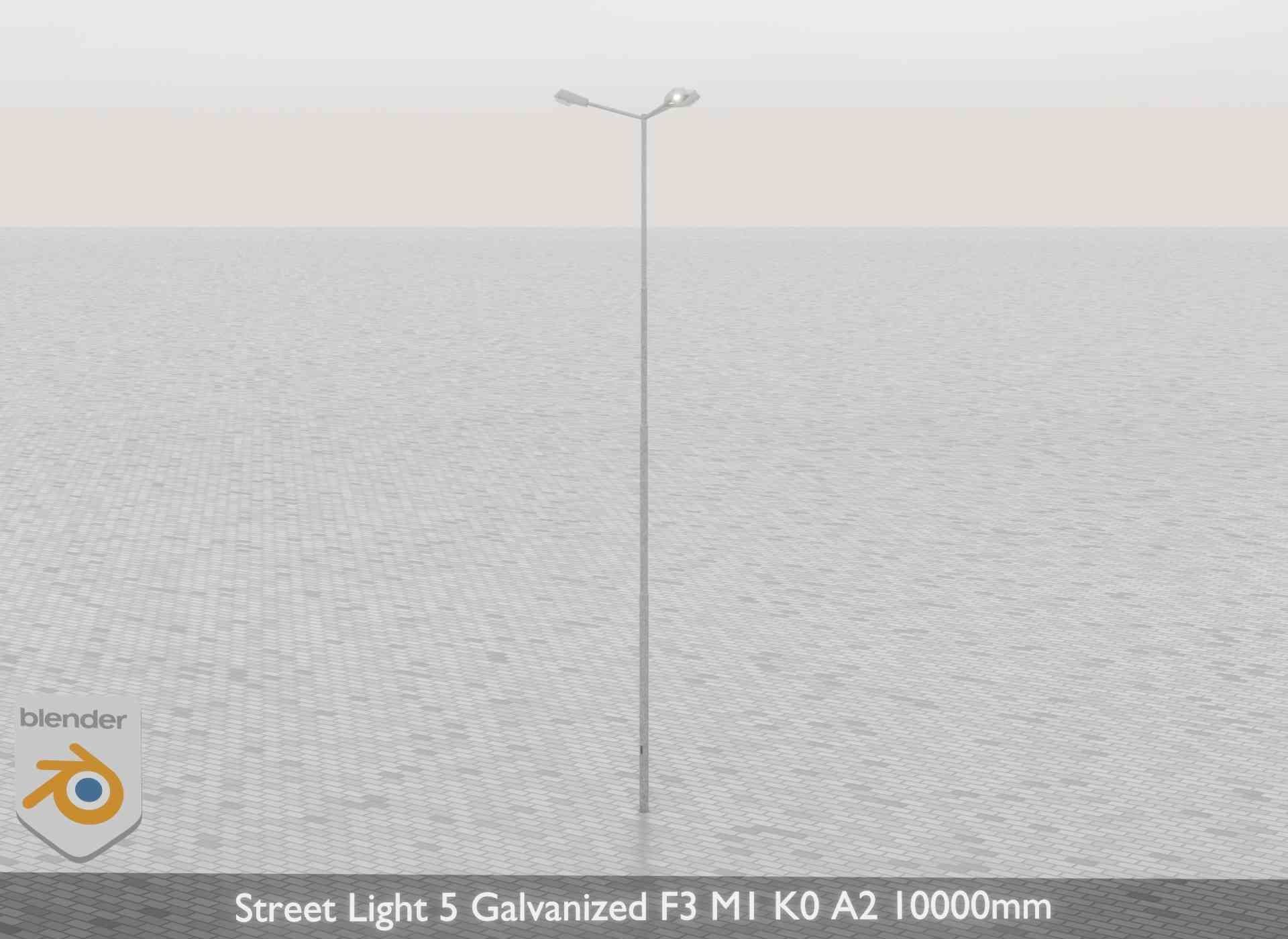 Street Light 5 Galvanized F3 M1 K0 A2 10000mm Low-poly 3D model_42