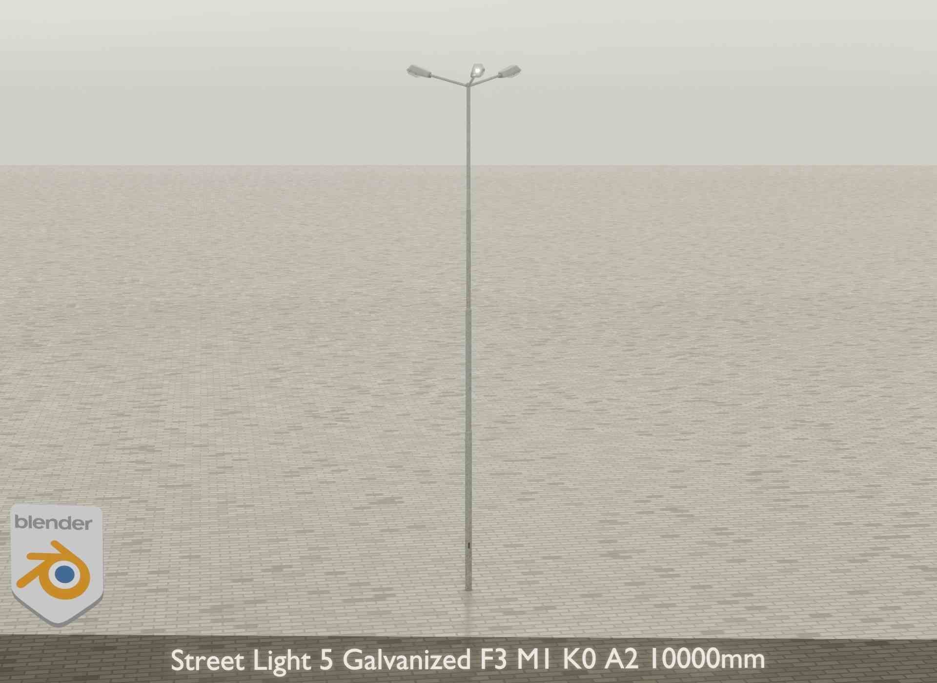 Street Light 5 Galvanized F3 M1 K0 A2 10000mm Low-poly 3D model_26
