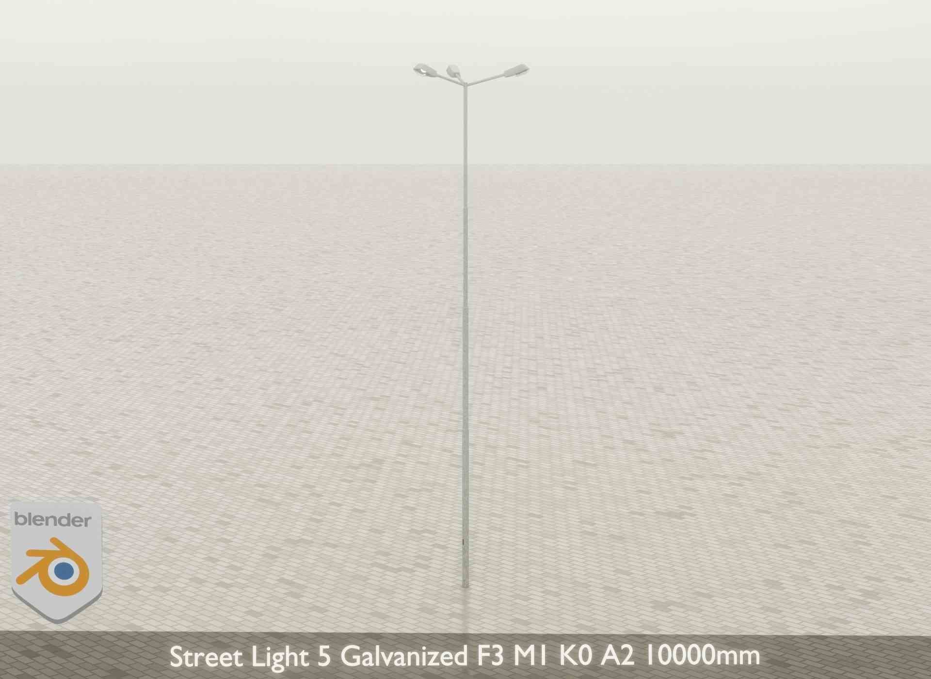 Street Light 5 Galvanized F3 M1 K0 A2 10000mm Low-poly 3D model_30