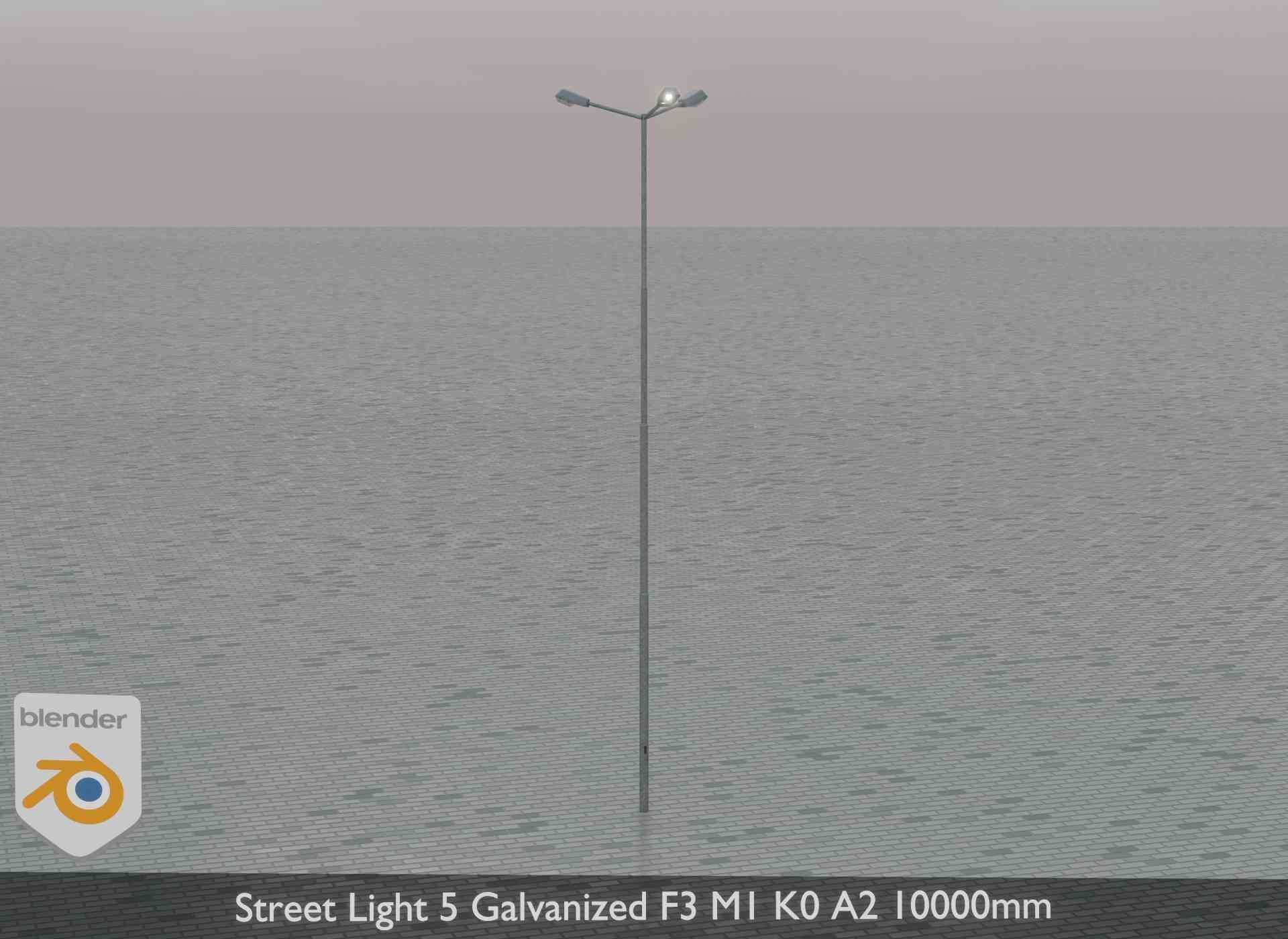 Street Light 5 Galvanized F3 M1 K0 A2 10000mm Low-poly 3D model_51