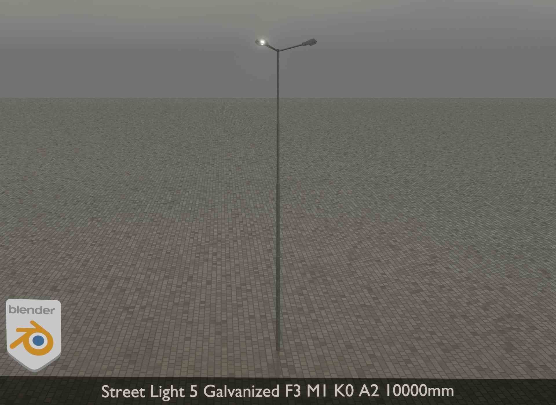 Street Light 5 Galvanized F3 M1 K0 A2 10000mm Low-poly 3D model_20