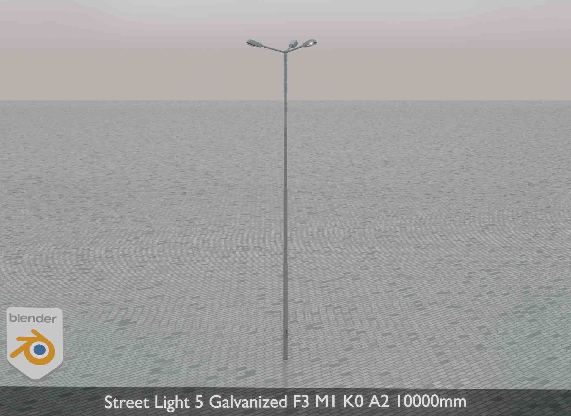 Street Light 5 Galvanized F3 M1 K0 A2 10000mm Low-poly 3D model_49