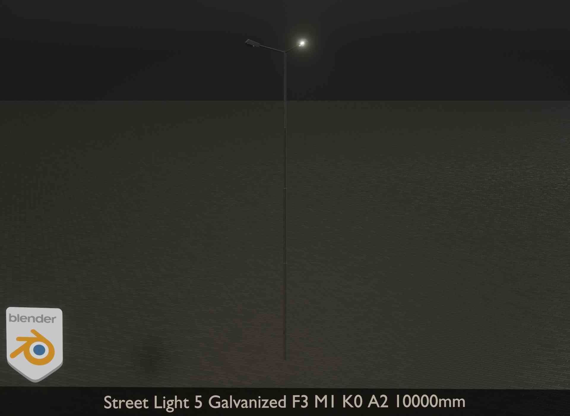 Street Light 5 Galvanized F3 M1 K0 A2 10000mm Low-poly 3D model_16