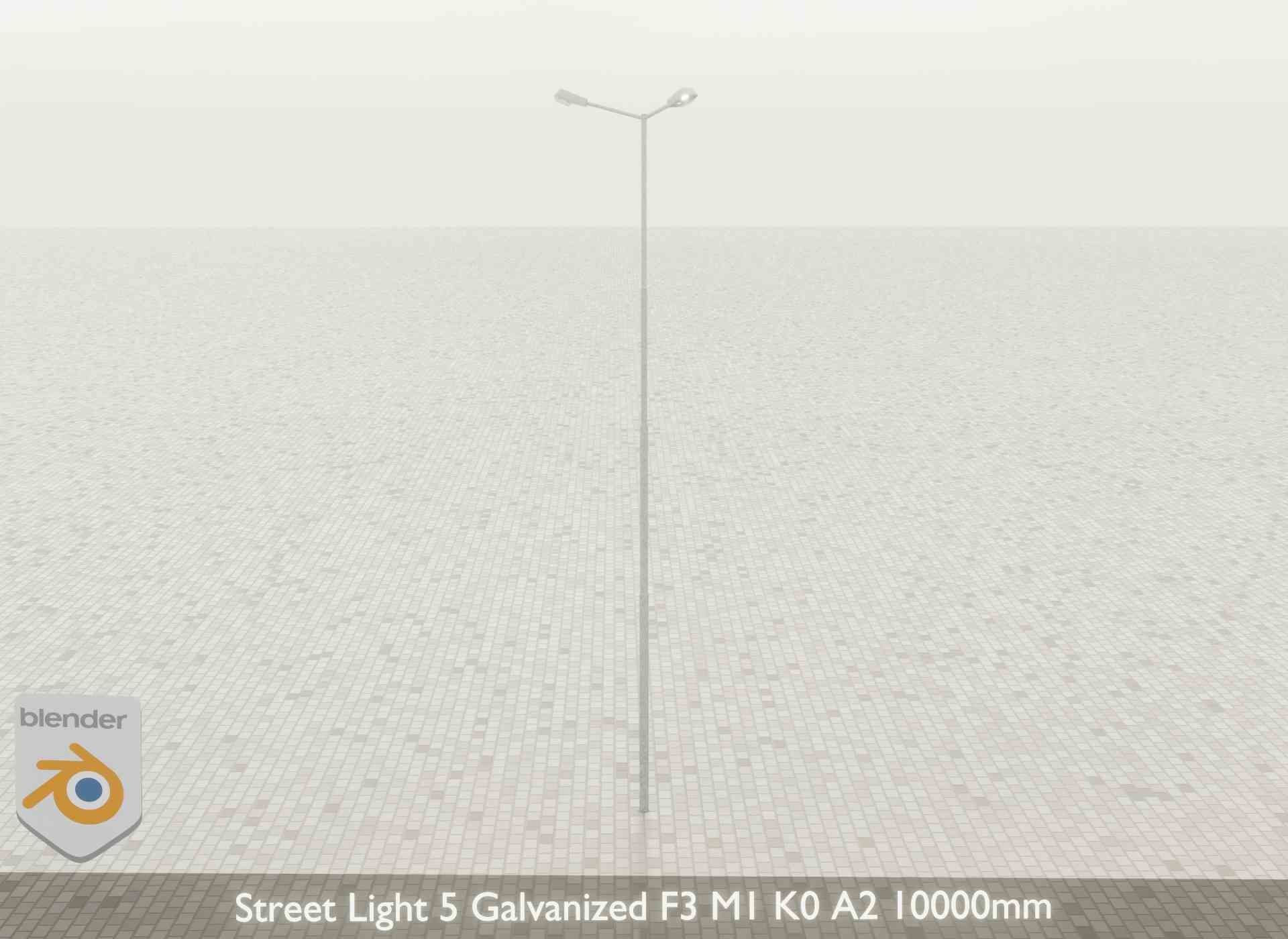 Street Light 5 Galvanized F3 M1 K0 A2 10000mm Low-poly 3D model_33