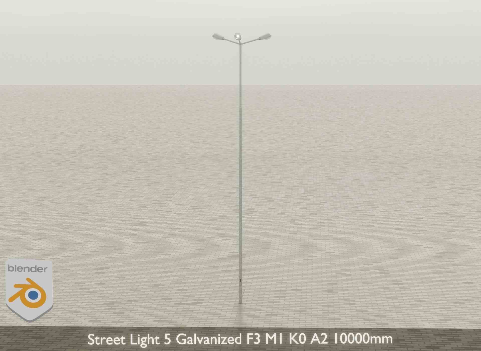 Street Light 5 Galvanized F3 M1 K0 A2 10000mm Low-poly 3D model_27