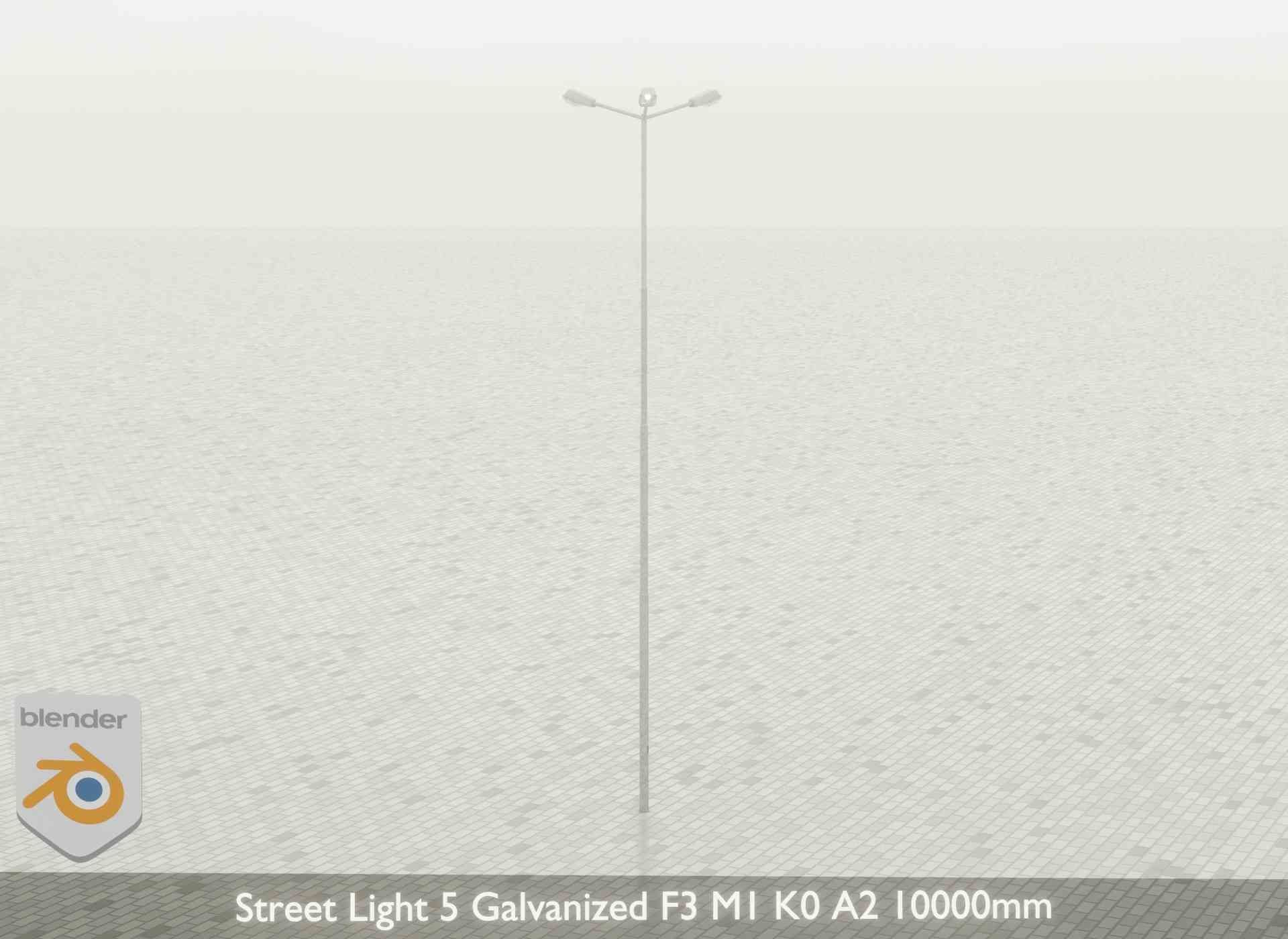 Street Light 5 Galvanized F3 M1 K0 A2 10000mm Low-poly 3D model_35