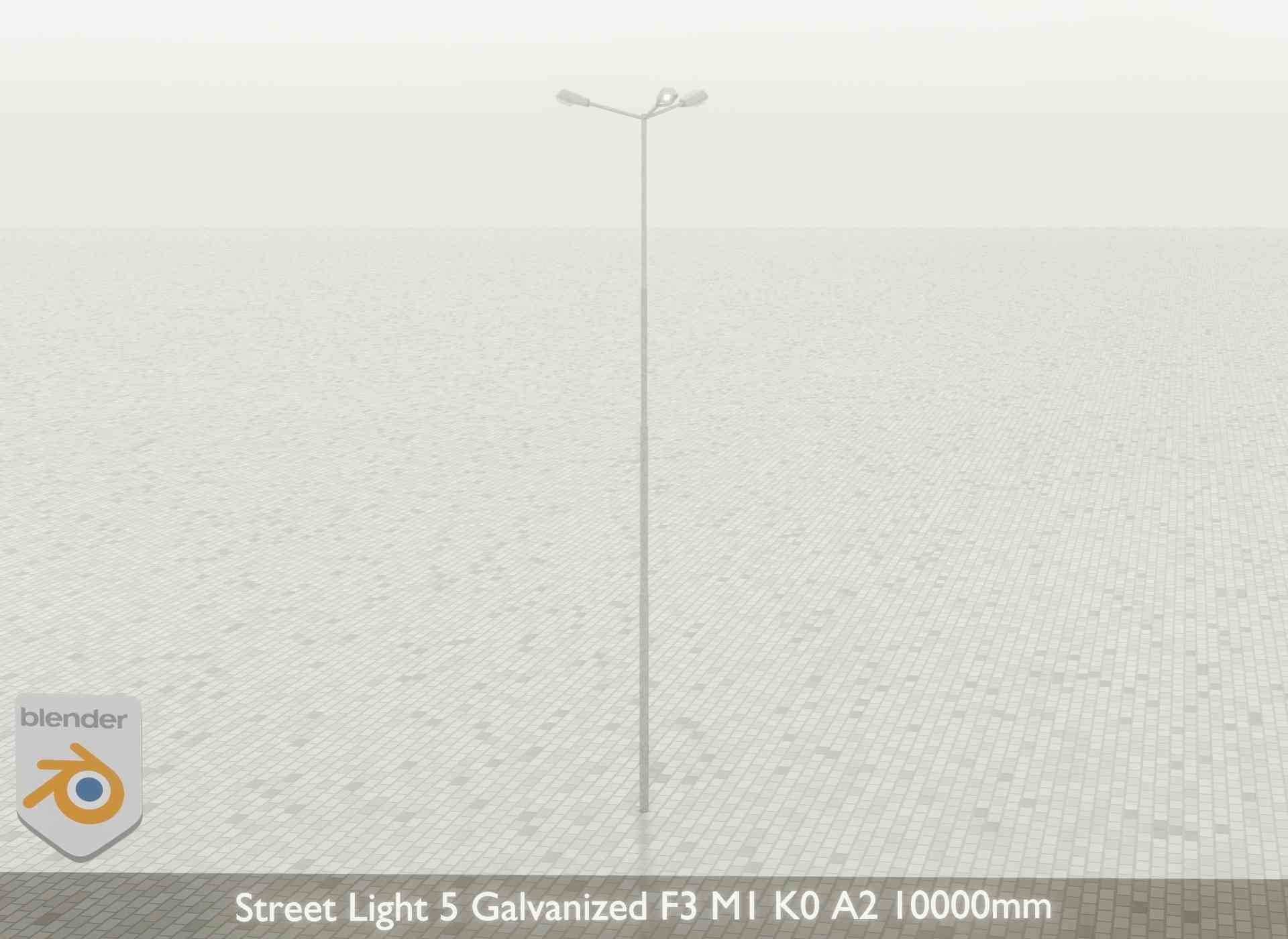 Street Light 5 Galvanized F3 M1 K0 A2 10000mm Low-poly 3D model_34