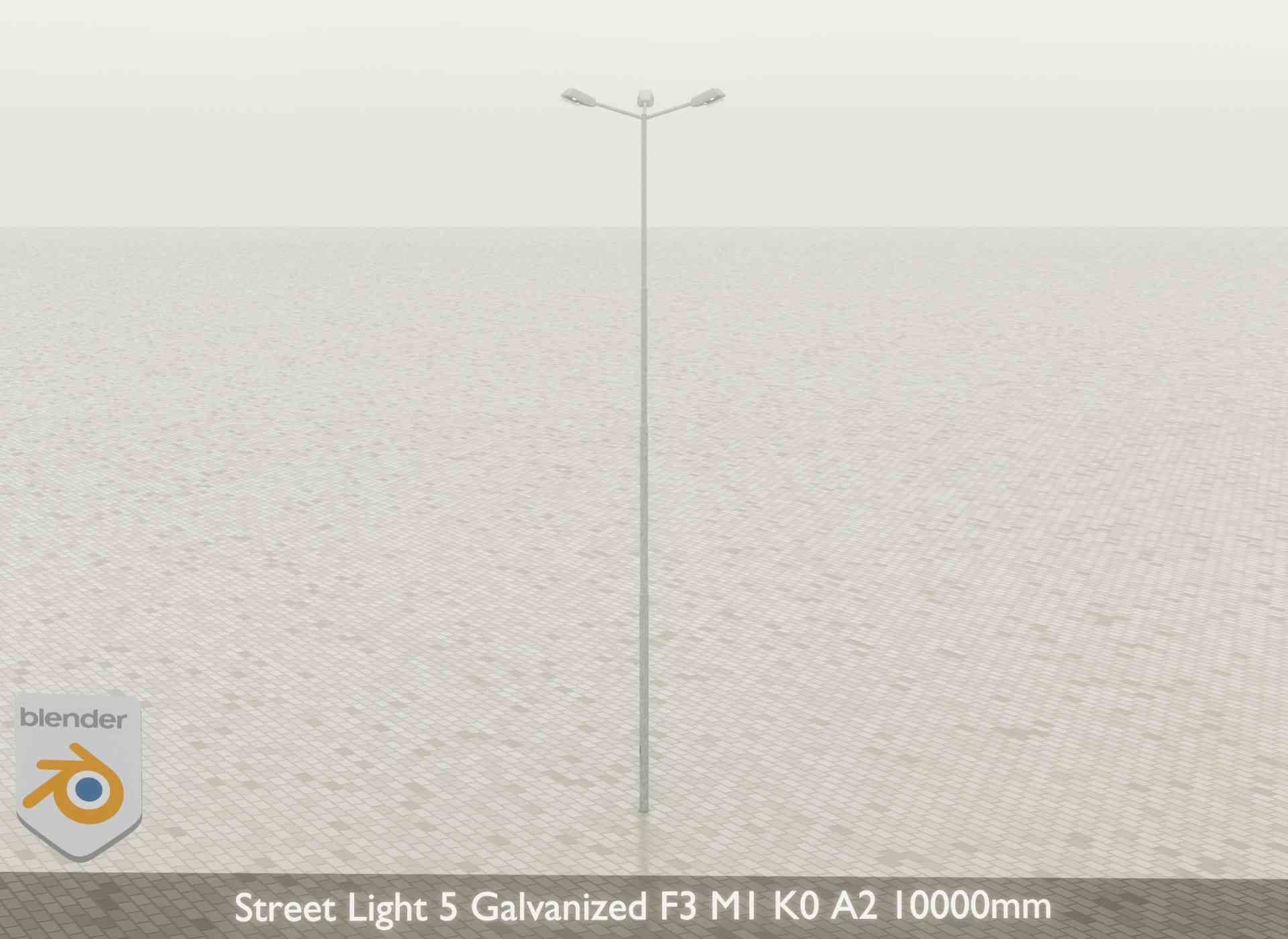 Street Light 5 Galvanized F3 M1 K0 A2 10000mm Low-poly 3D model_31