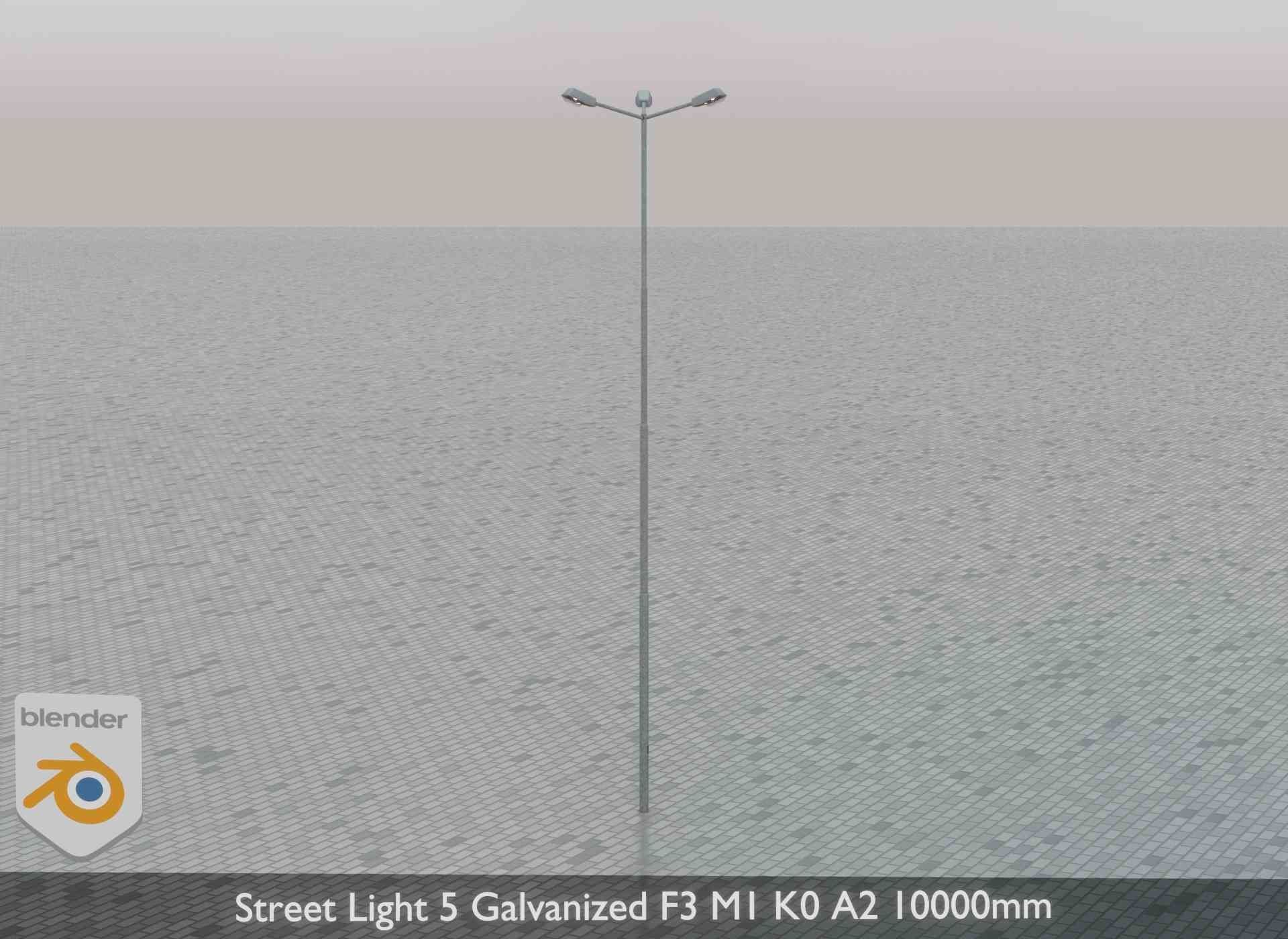 Street Light 5 Galvanized F3 M1 K0 A2 10000mm Low-poly 3D model_48
