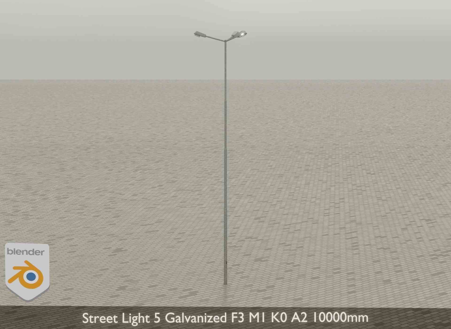 Street Light 5 Galvanized F3 M1 K0 A2 10000mm Low-poly 3D model_24