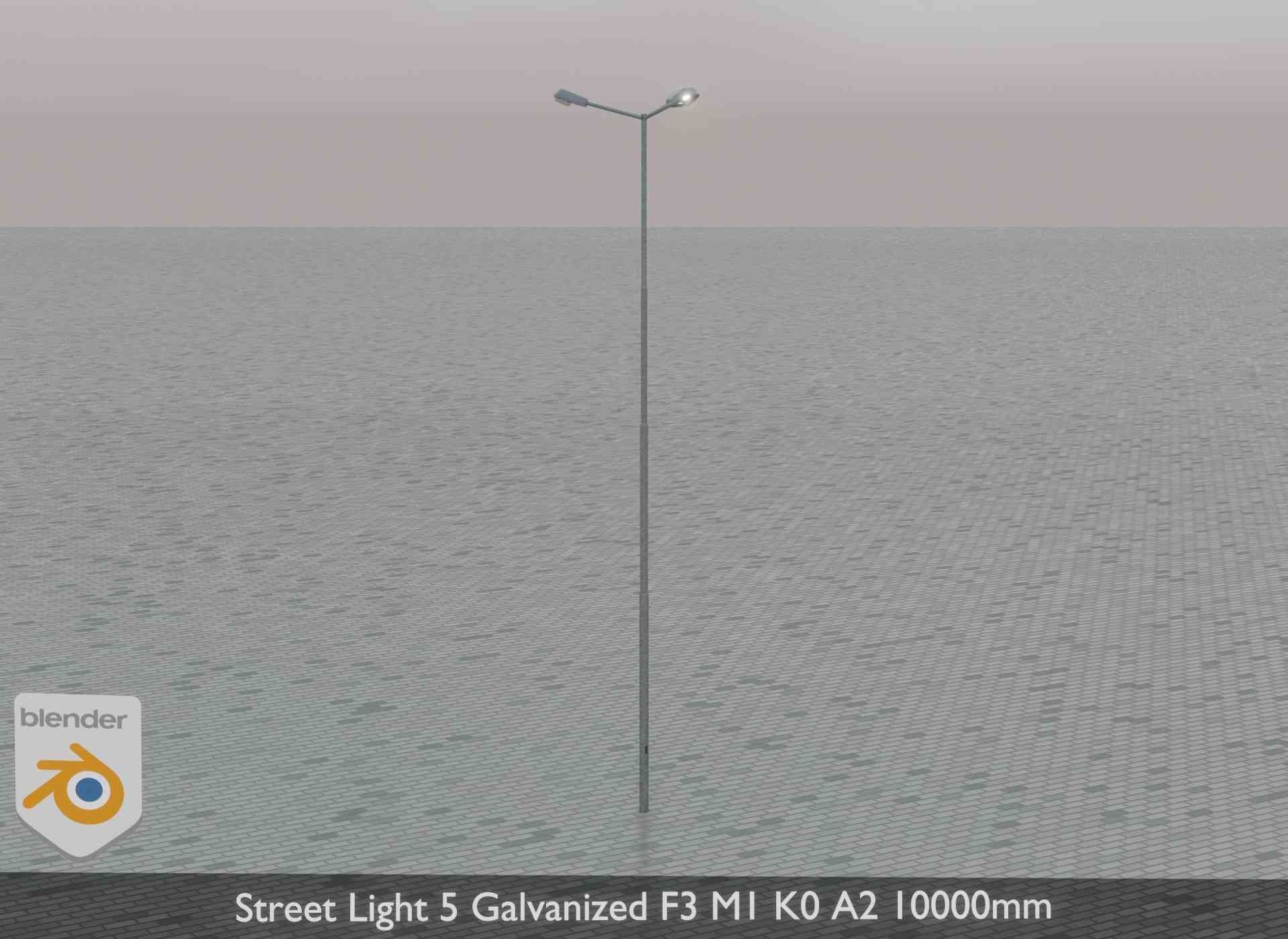 Street Light 5 Galvanized F3 M1 K0 A2 10000mm Low-poly 3D model_50