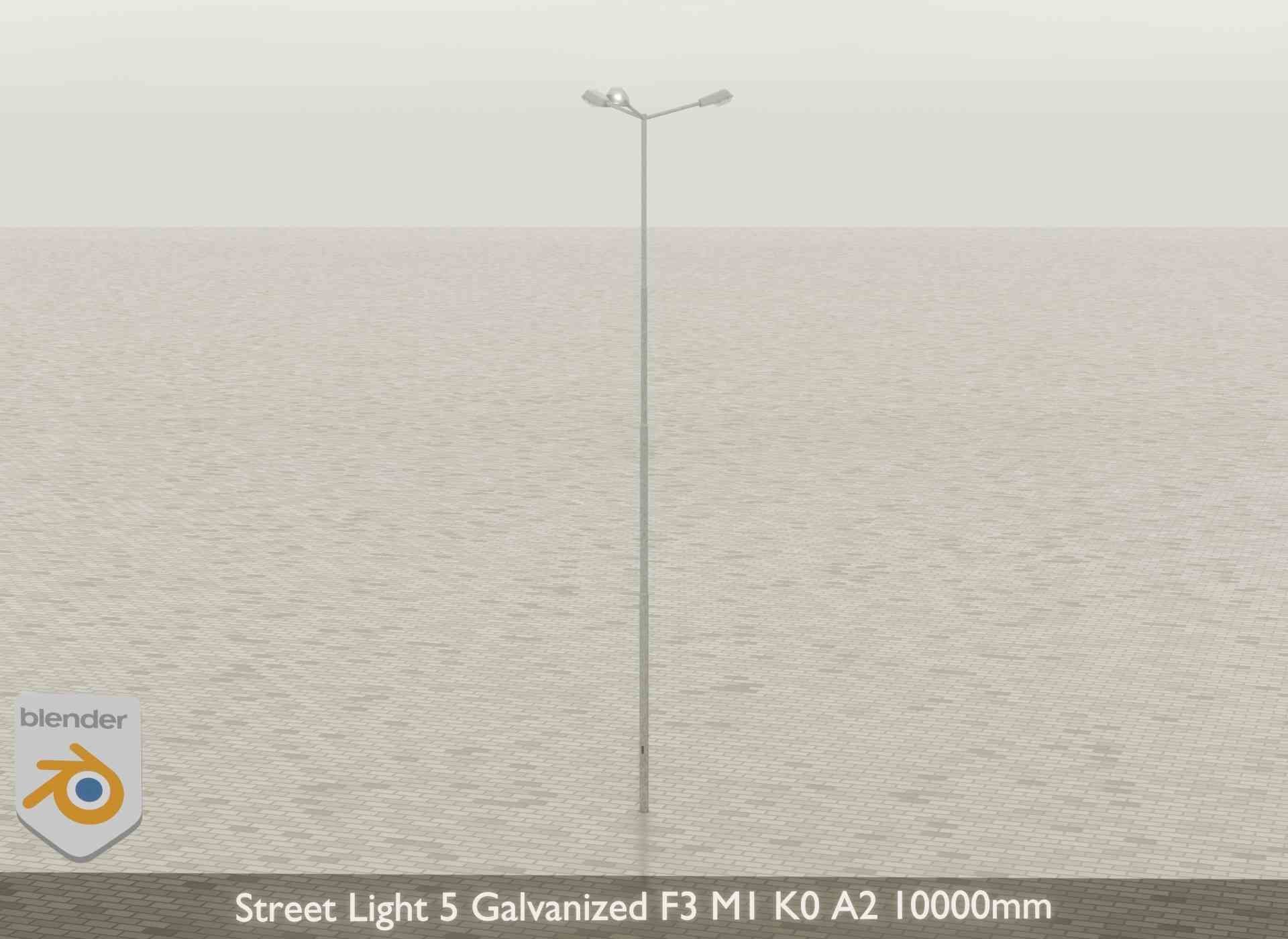 Street Light 5 Galvanized F3 M1 K0 A2 10000mm Low-poly 3D model_28