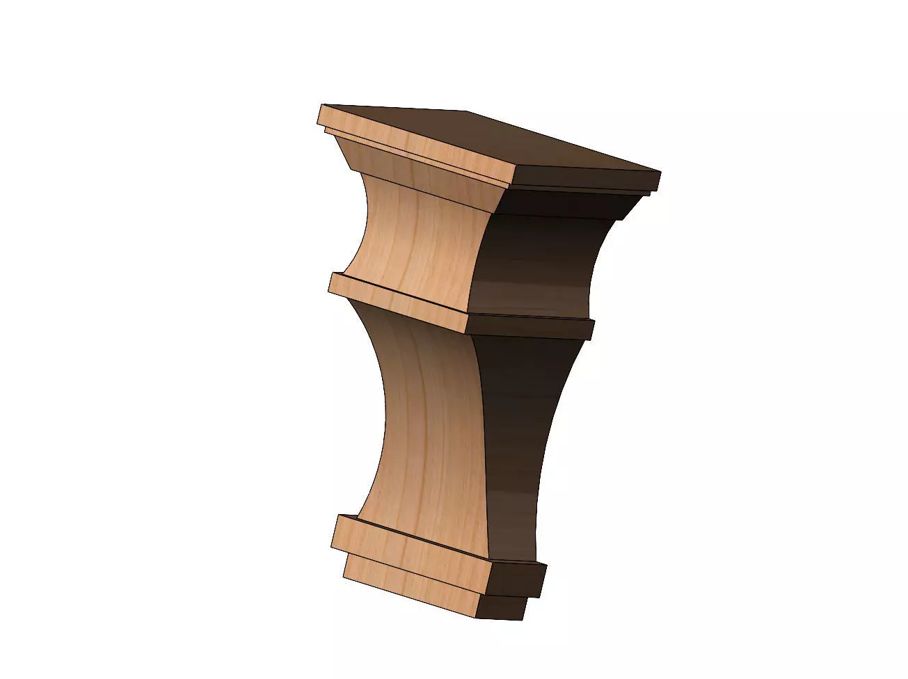 Curved core mission corbel bracket 3D print model