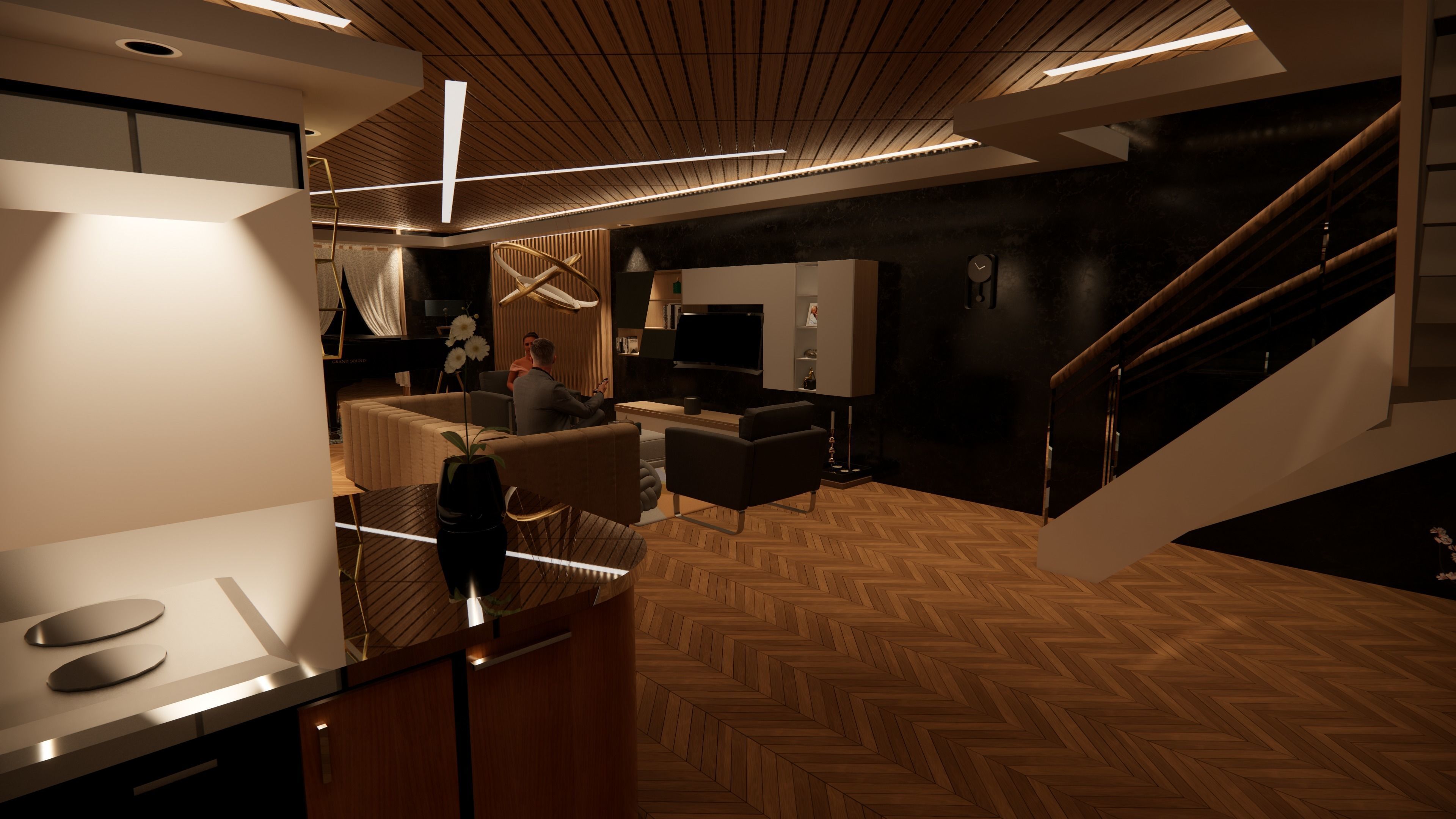 Modern Garden House 3D model_7