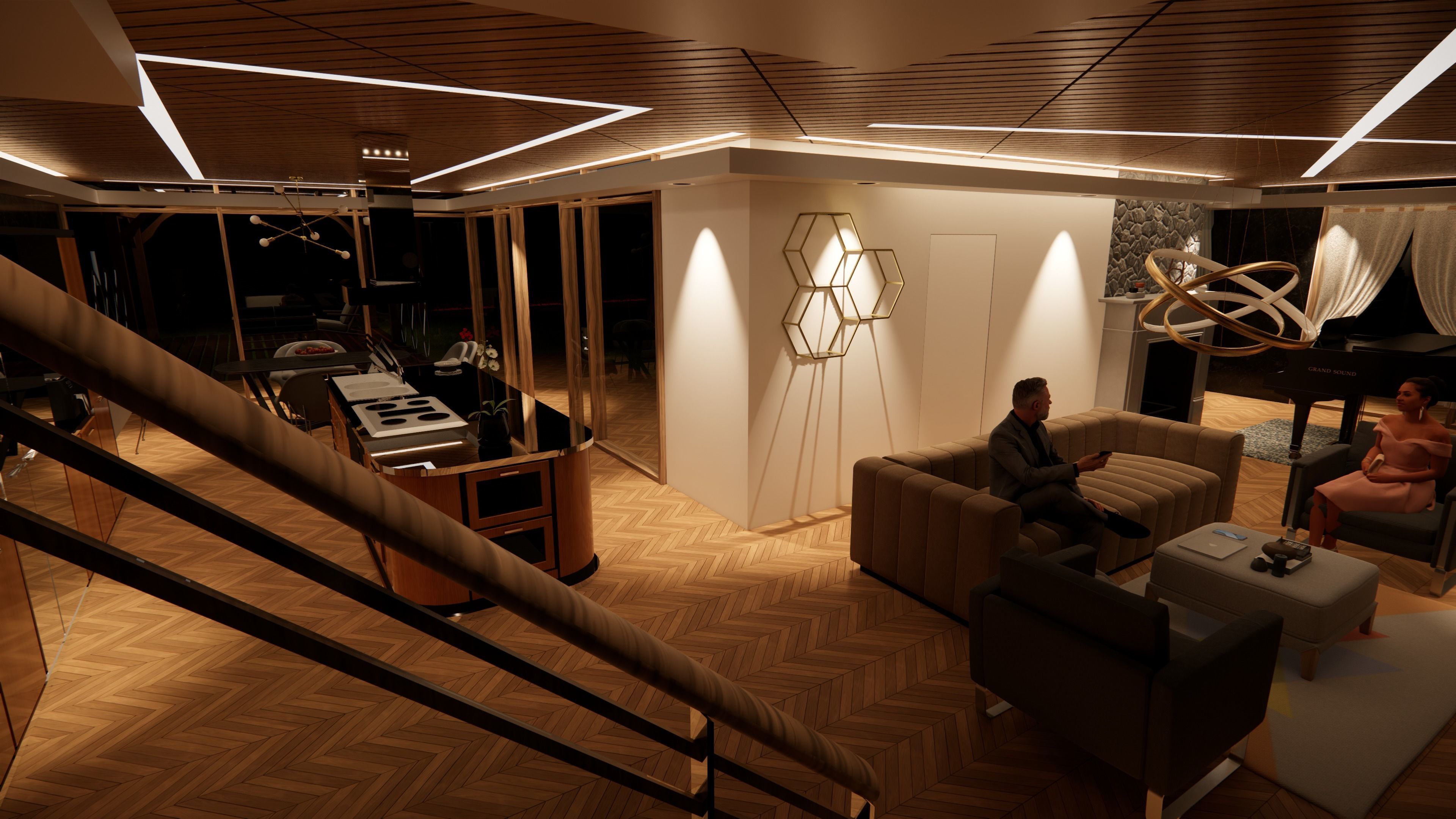 Modern Garden House 3D model_9