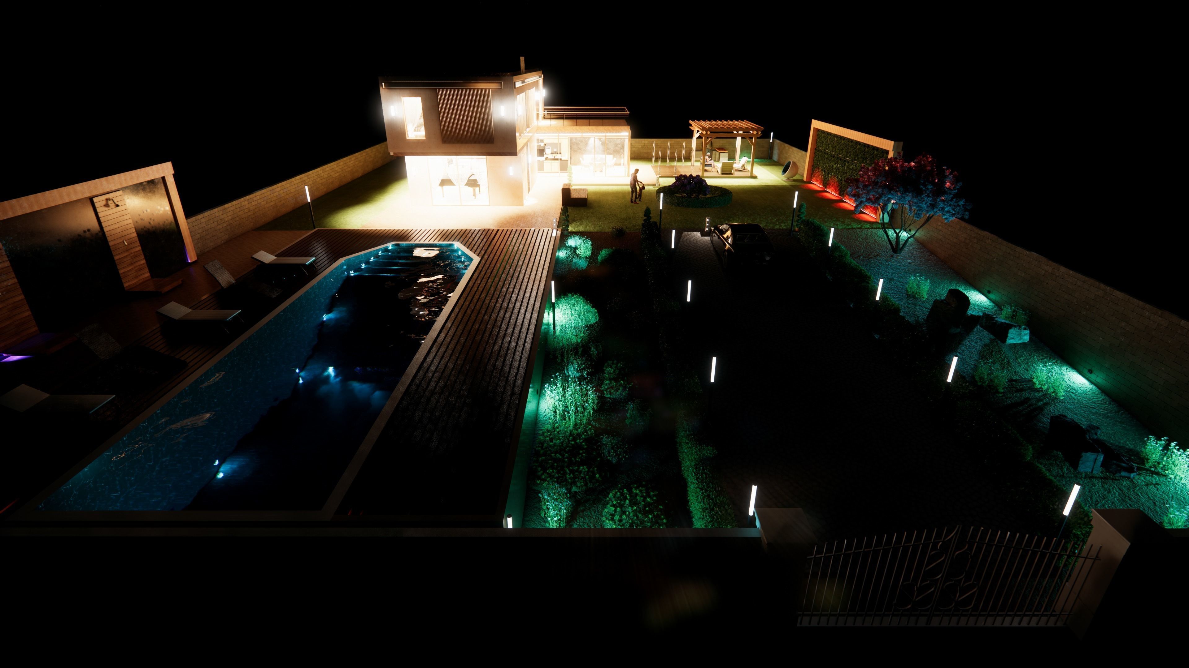 Modern Garden House 3D model_8