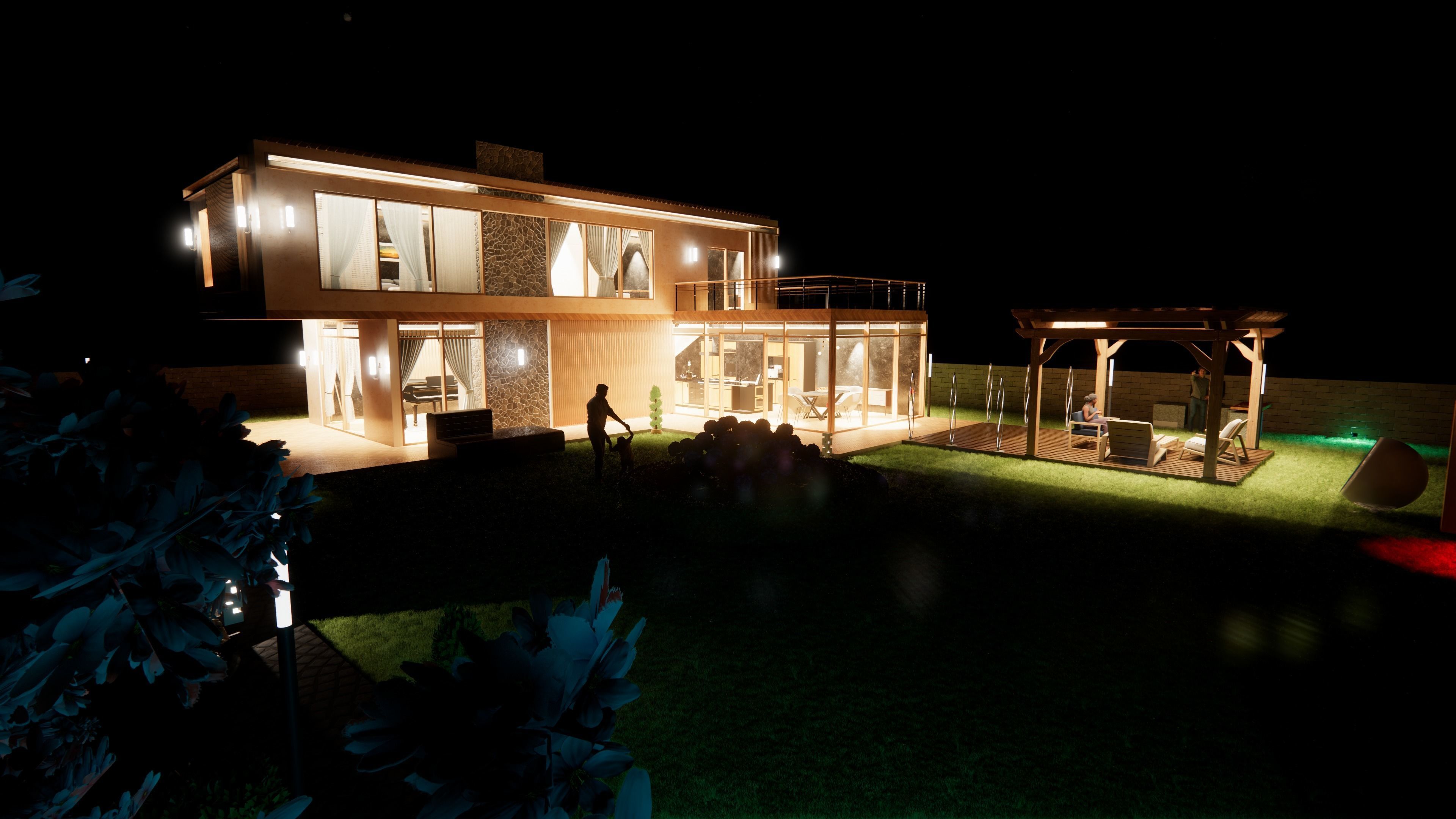 Modern Garden House 3D model_6