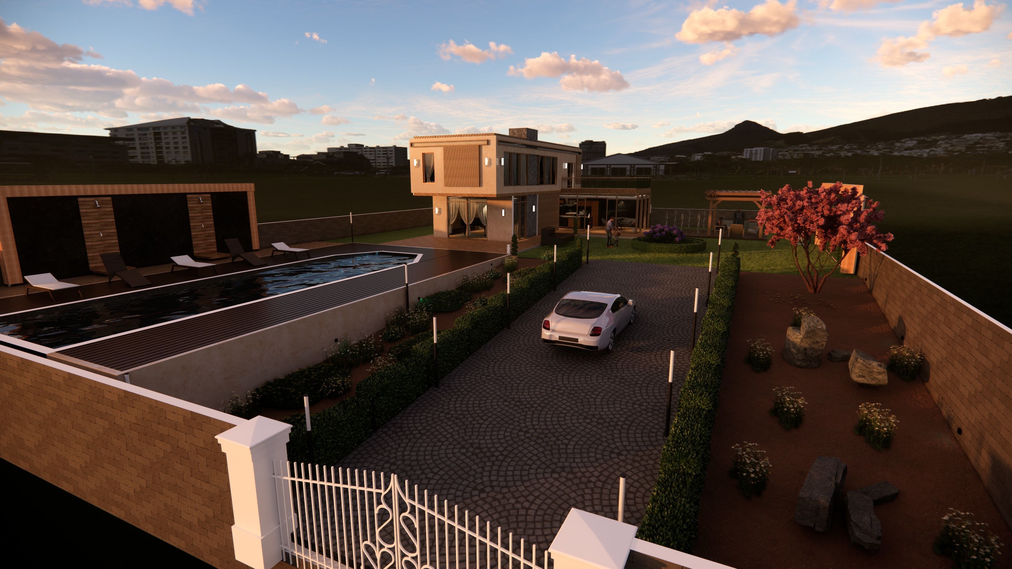 Modern Garden House 3D model_10