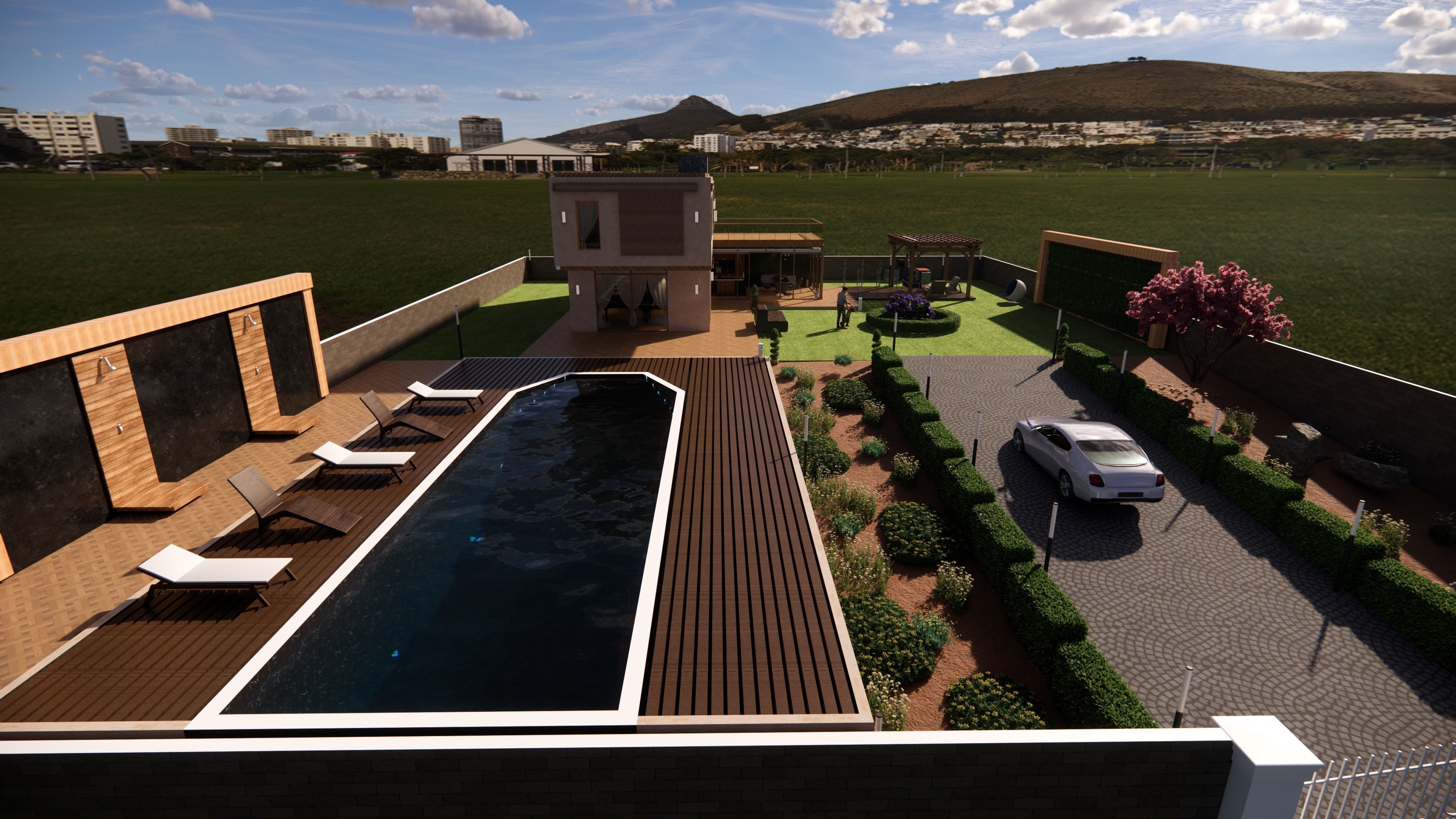 Modern Garden House 3D model_11