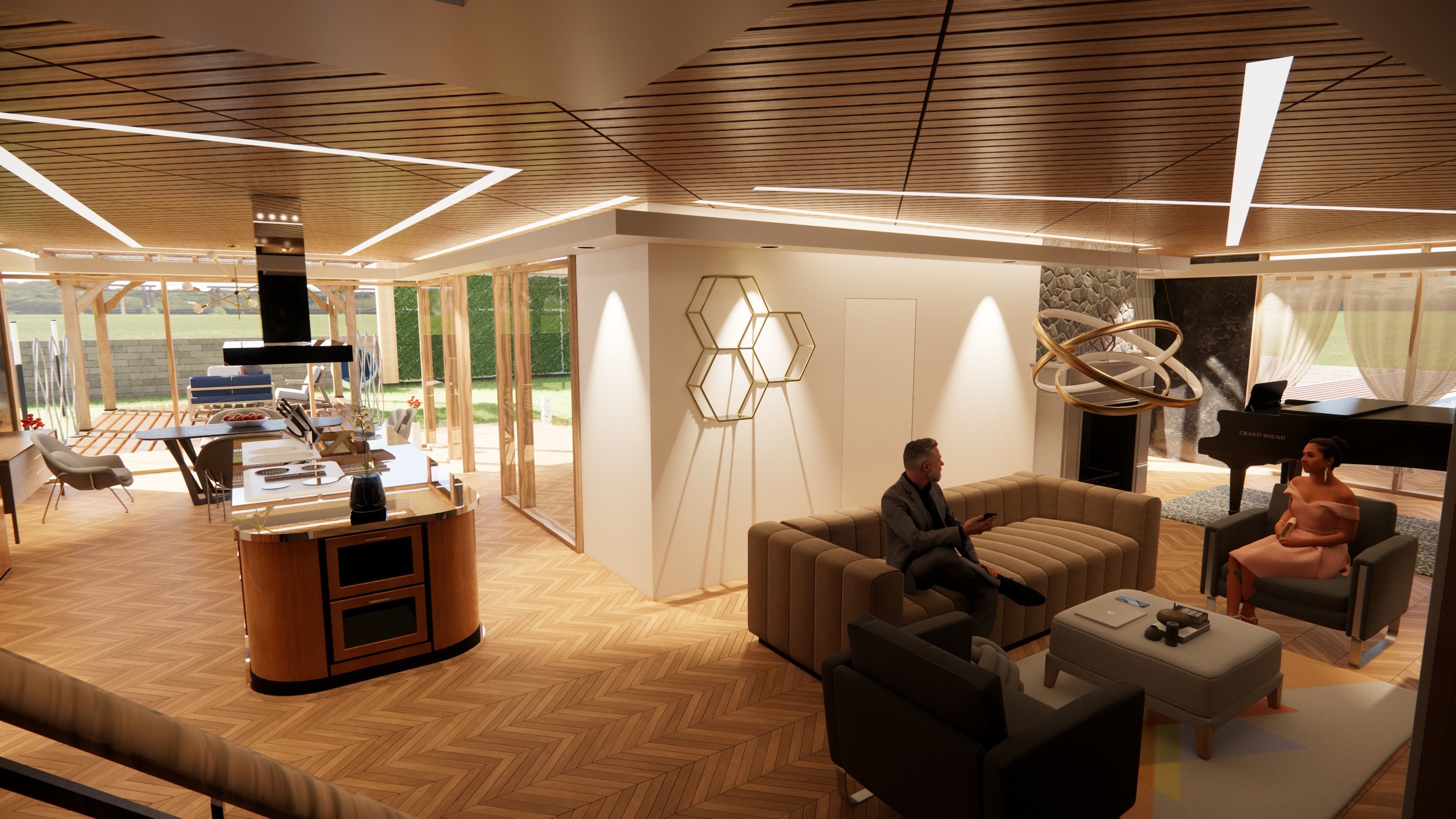 Modern Garden House 3D model_5