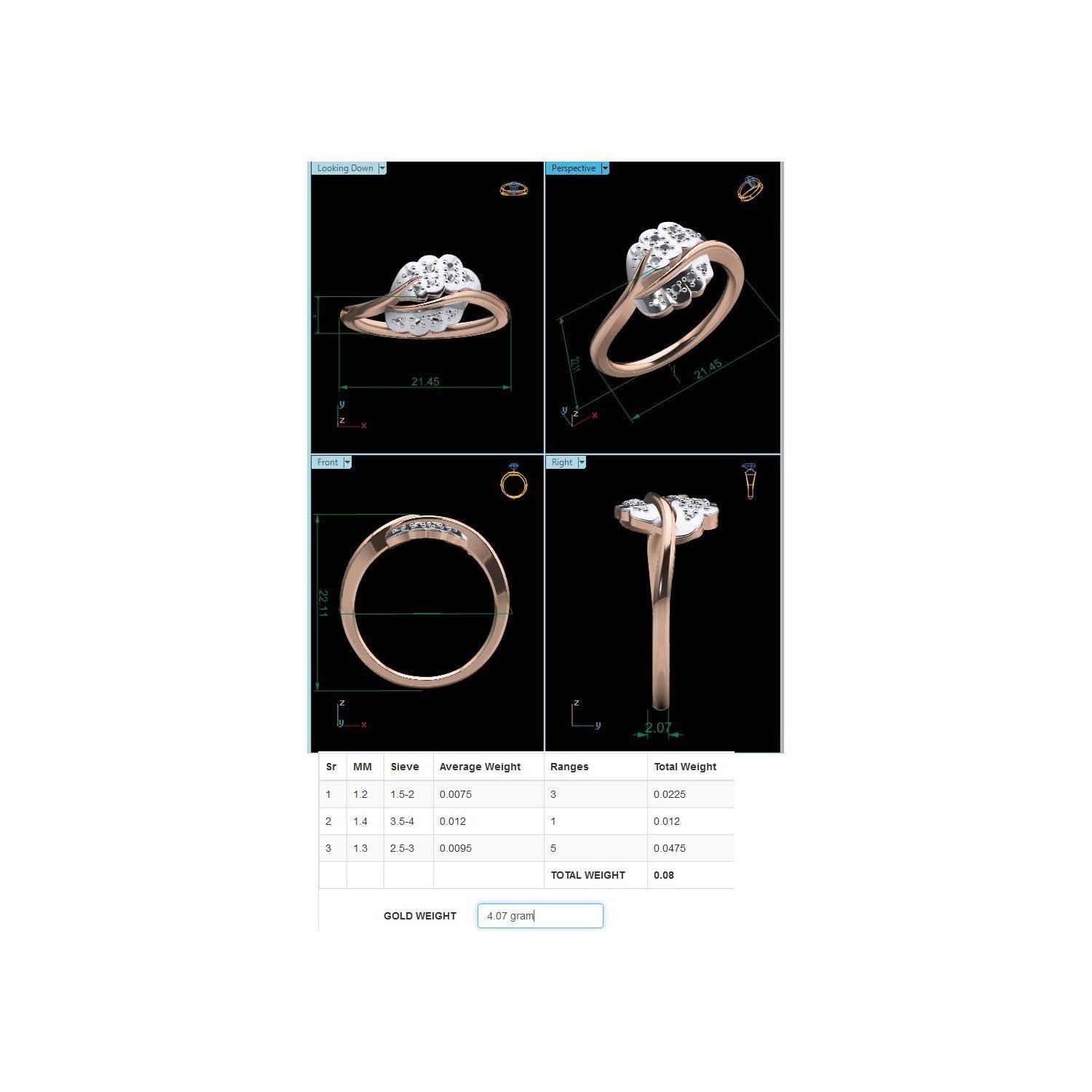 Women Wedding Engagement Ring STL OBJ FBX Renders Details 3D print model_20