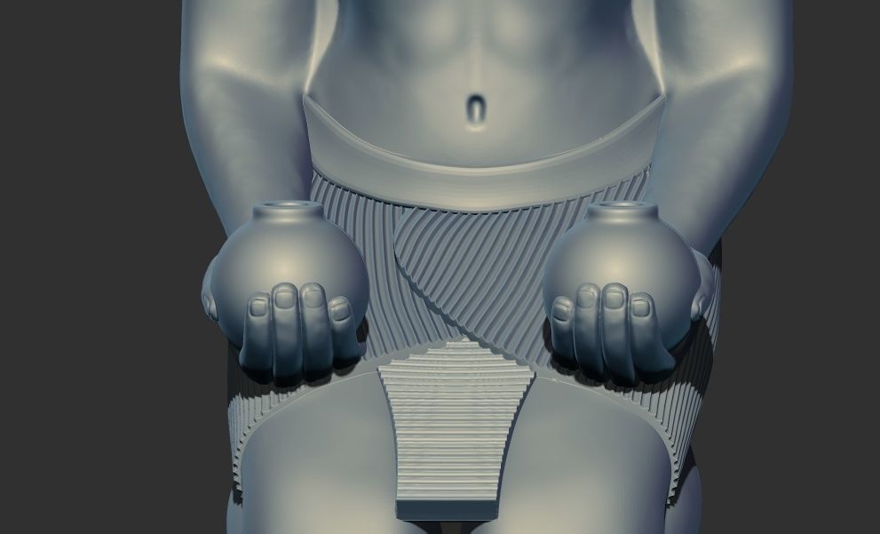 Kneeling Statue of Pharaoh Thutmose III 3d printable model 3D print model_8