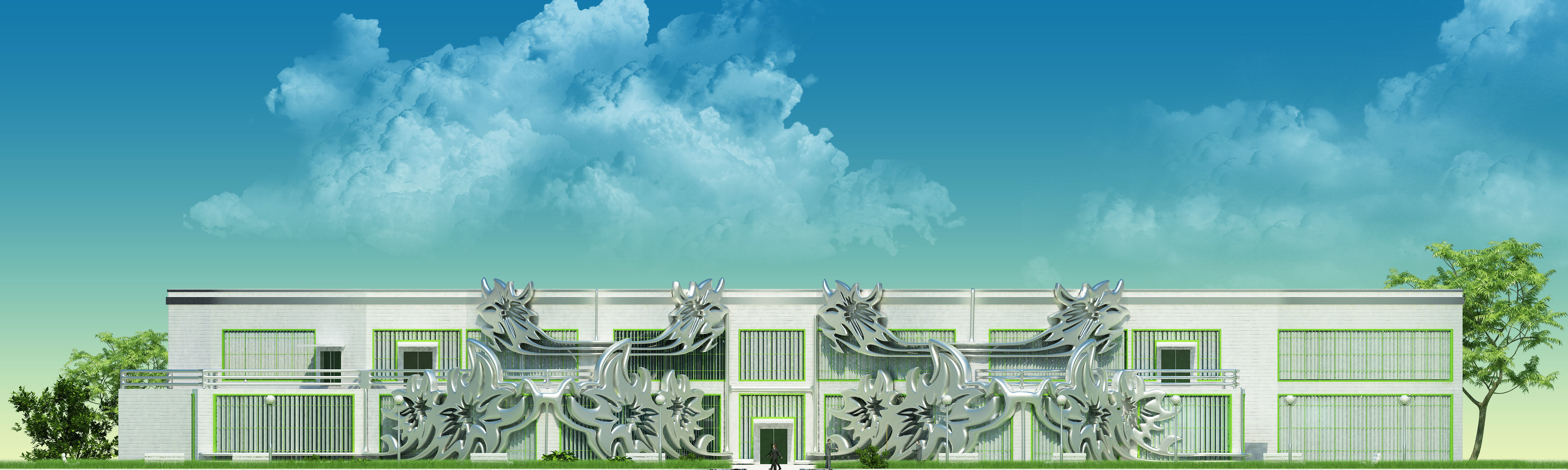 Flower building concept 3D model_4