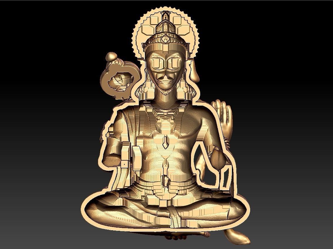 HUNUMAN PENDENT 3D print model_2