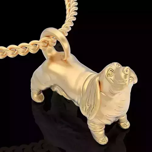Dog pendant  gold jewelry  printable  3D model