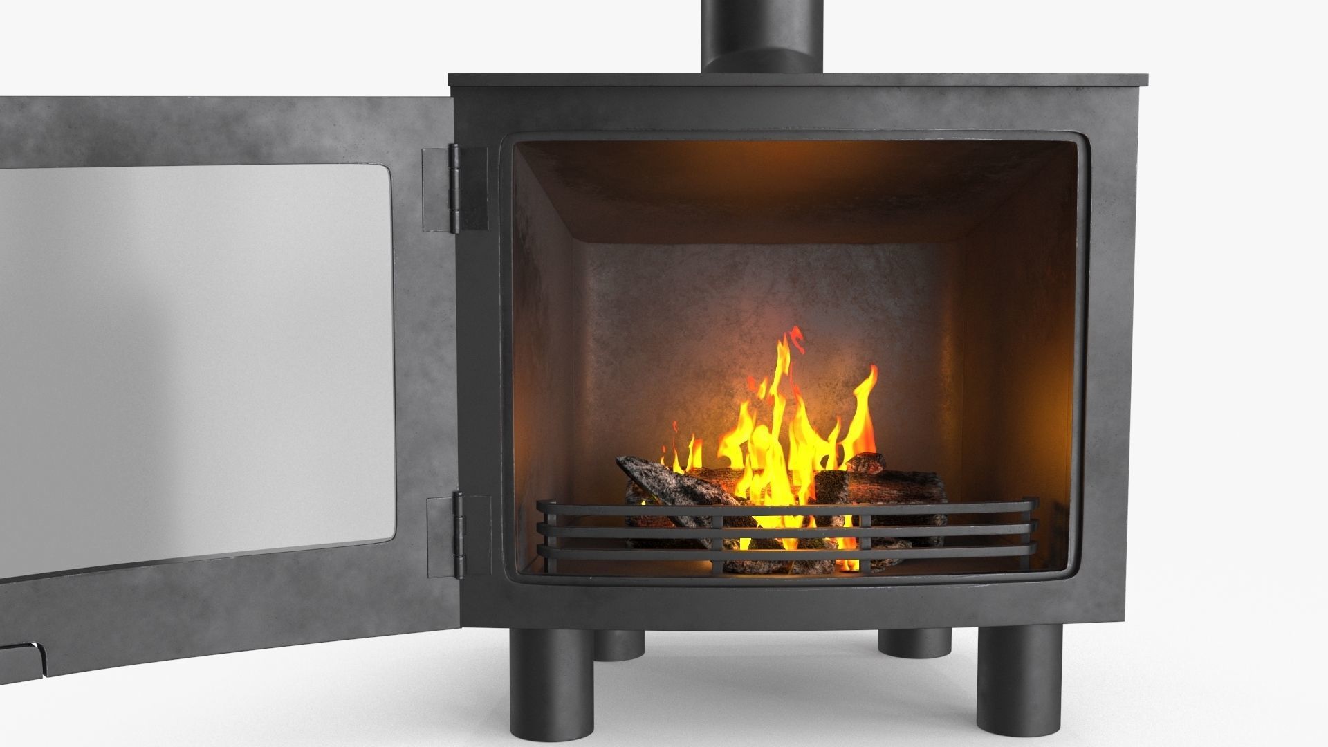 Fireplace v5 Low-poly 3D model_16