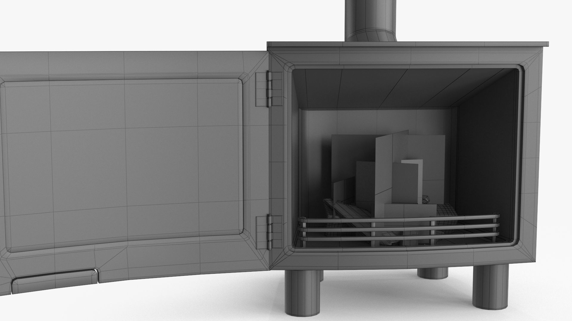 Fireplace v5 Low-poly 3D model_19