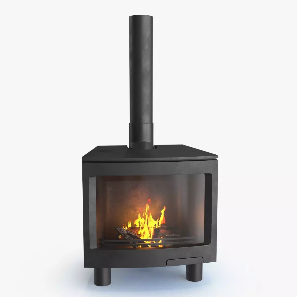 Fireplace v5 Low-poly 3D model_0