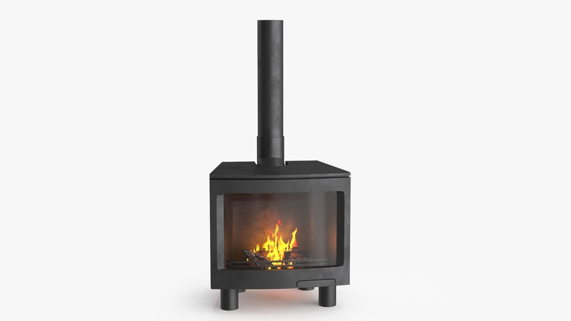 Fireplace v5 Low-poly 3D model_2