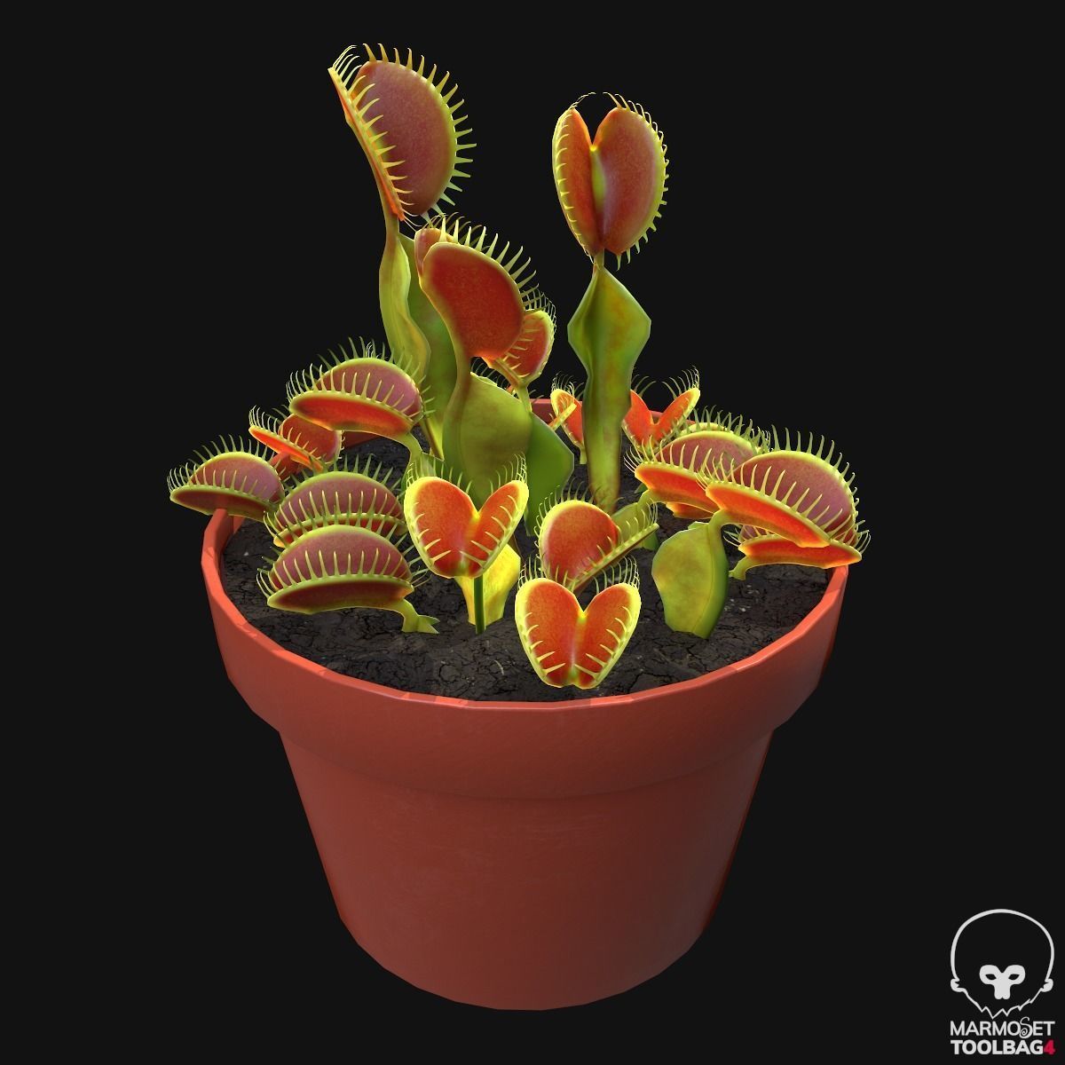 Venus Trap Lowpoly Pbr Low-poly 3D model_3