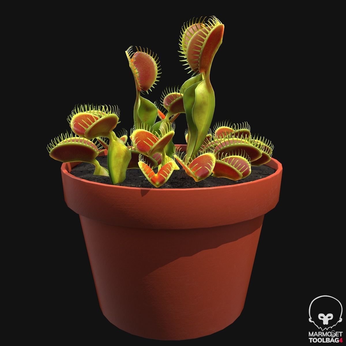 Venus Trap Lowpoly Pbr Low-poly 3D model_2