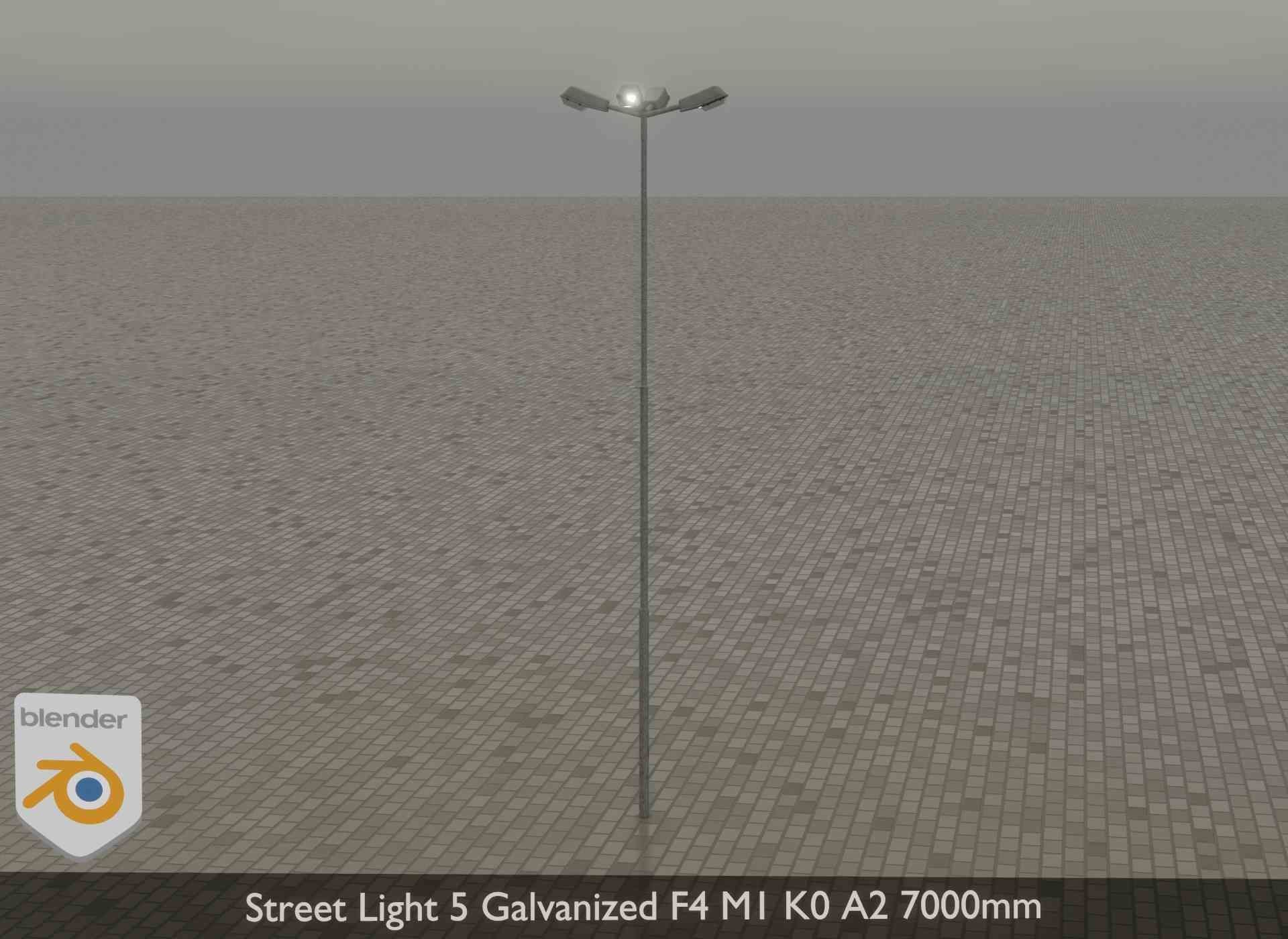 Street Light 5 Galvanized F4 M1 K0 A2 7000mm Low-poly 3D model_20